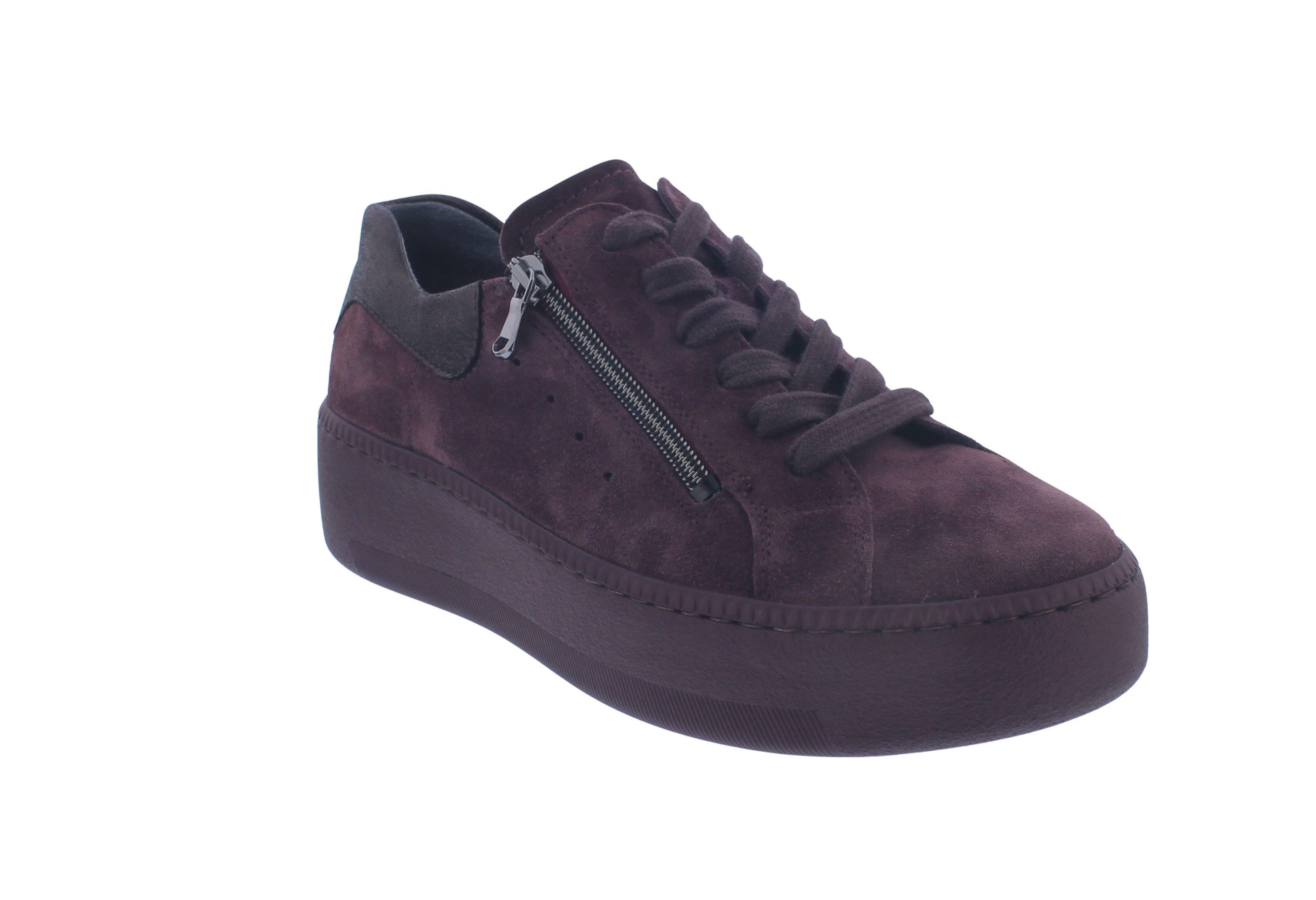 Waldläufer Waldläufer H-Nicky Sneaker, Veloursleder kombi., Bordo Nuba, Wei günstig online kaufen