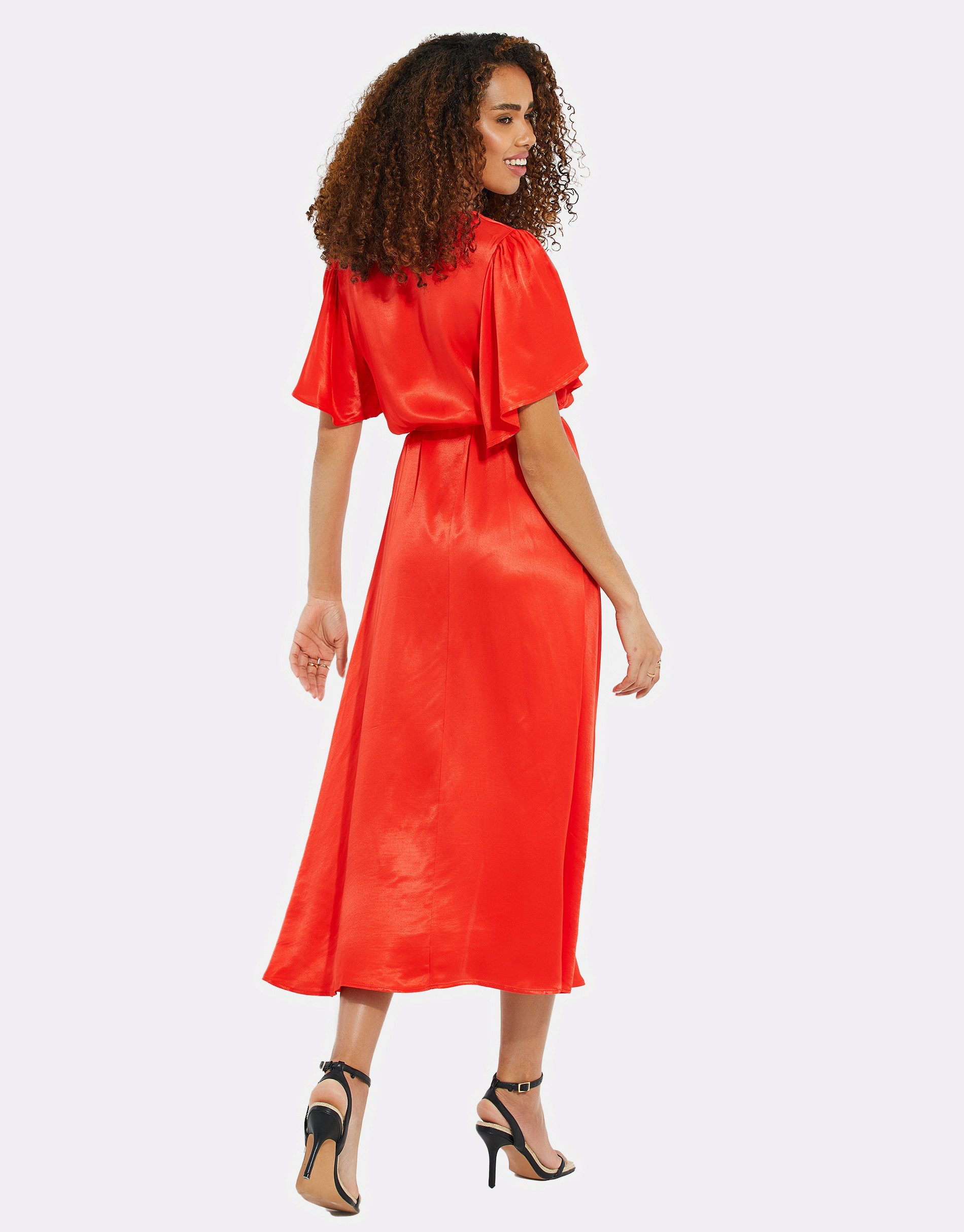 Threadbare Sommerkleid THB Salad Satin Midi (1-tlg) mit tollem Bindeband an der Taille