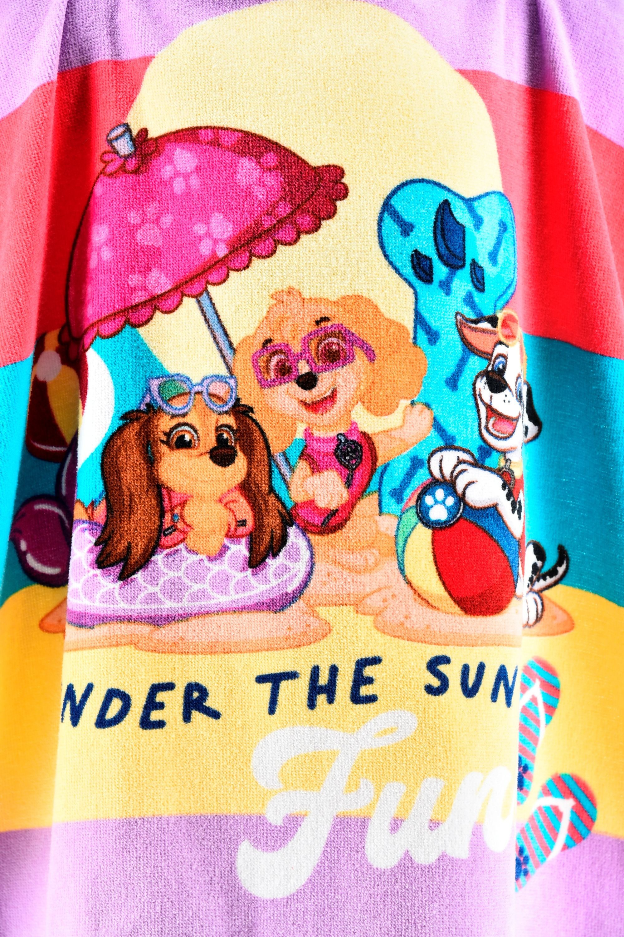 PAW PATROL Strandtücher PAW PATROL Kinder Badeponcho mit Kapuze Mädchen Lila