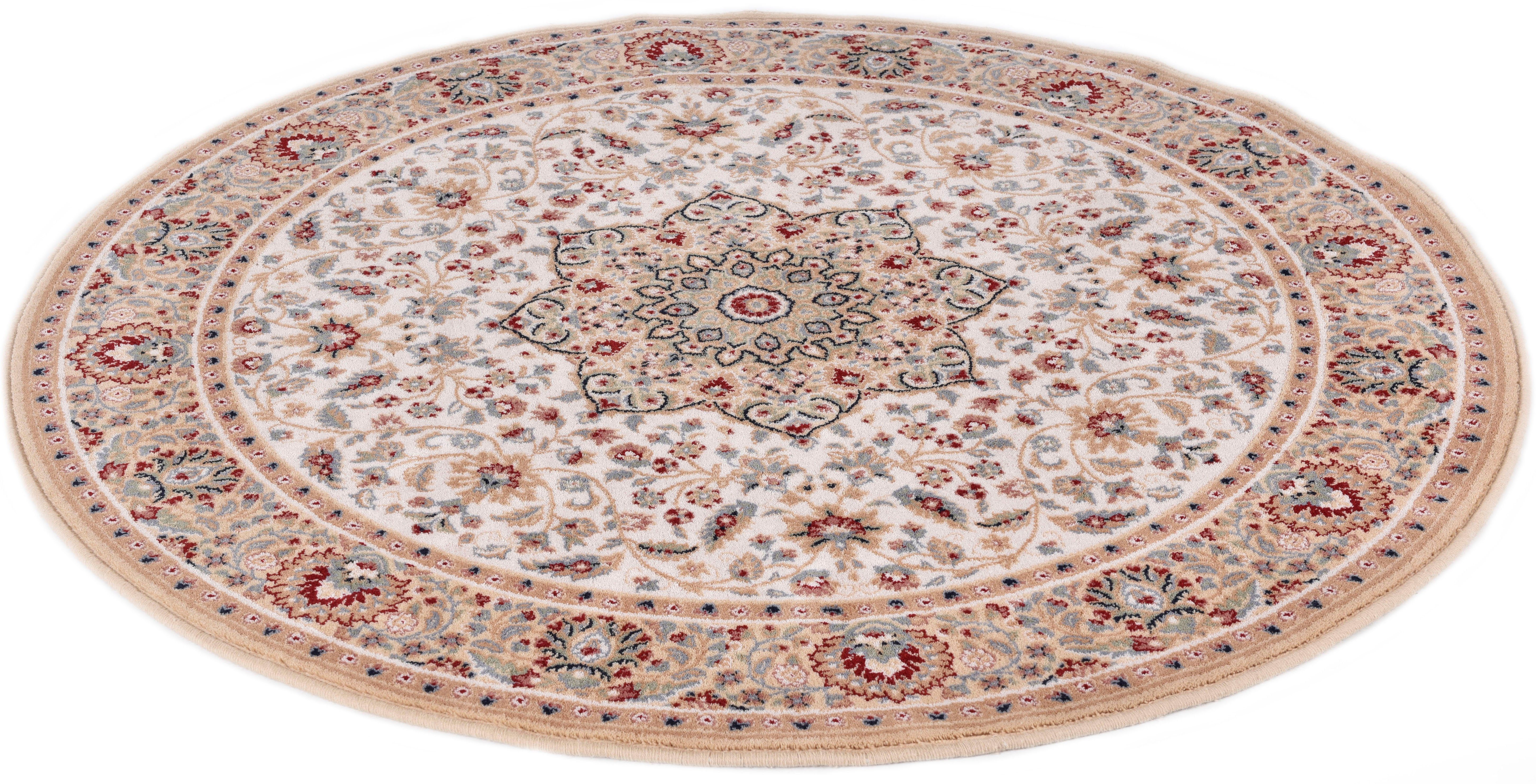 Wollteppich Dolna - 859, THEKO, rund, Höhe: 10 mm, Kurzflor, reine Wolle, Orient-Optik