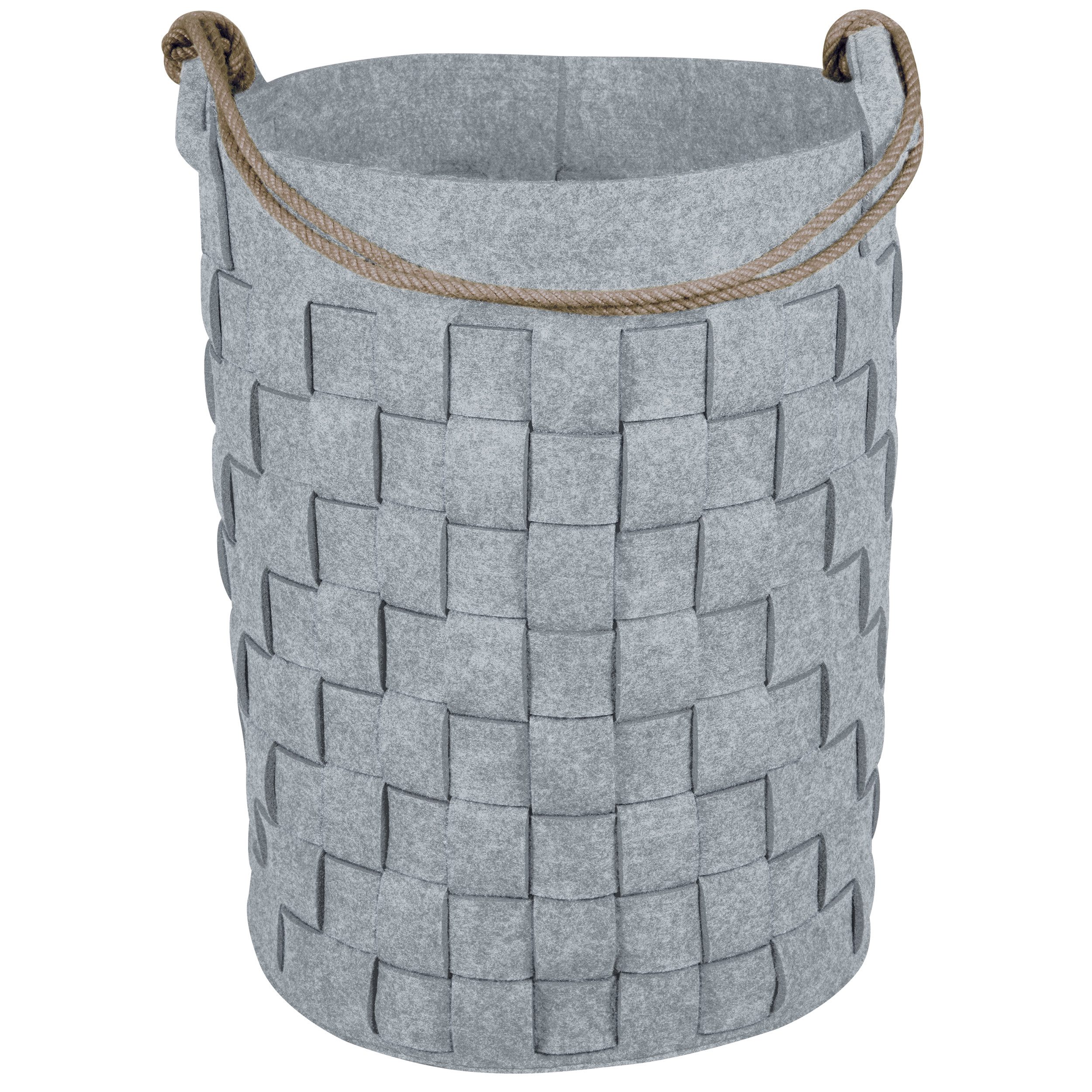 spirella Wäschesack Spirella Wäschekorb Wäschesammler Wäschesack "Cosy" - 70 Liter - Grau, Wäschesammler aus 100% recyceltem PET, Ø 40 x 55 cm, 70 L
