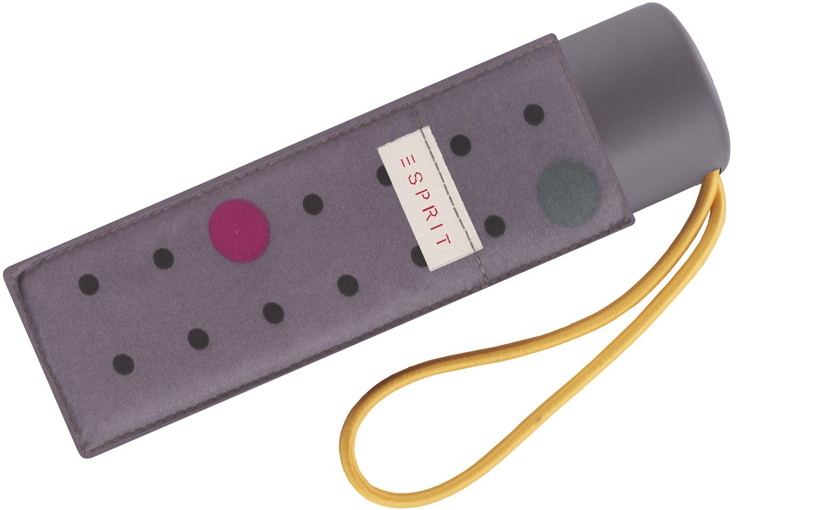 Esprit Taschenregenschirm kleiner, handlicher Schirm für Damen, stabil, leicht, mit jugendlichem Punkte-Muster