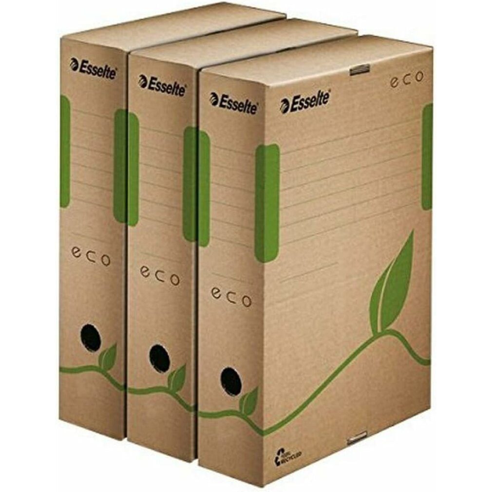 ESSELTE Fächermappe 25 Archivboxen ECO braun 8,0 x 23,3 x 32,7 cm