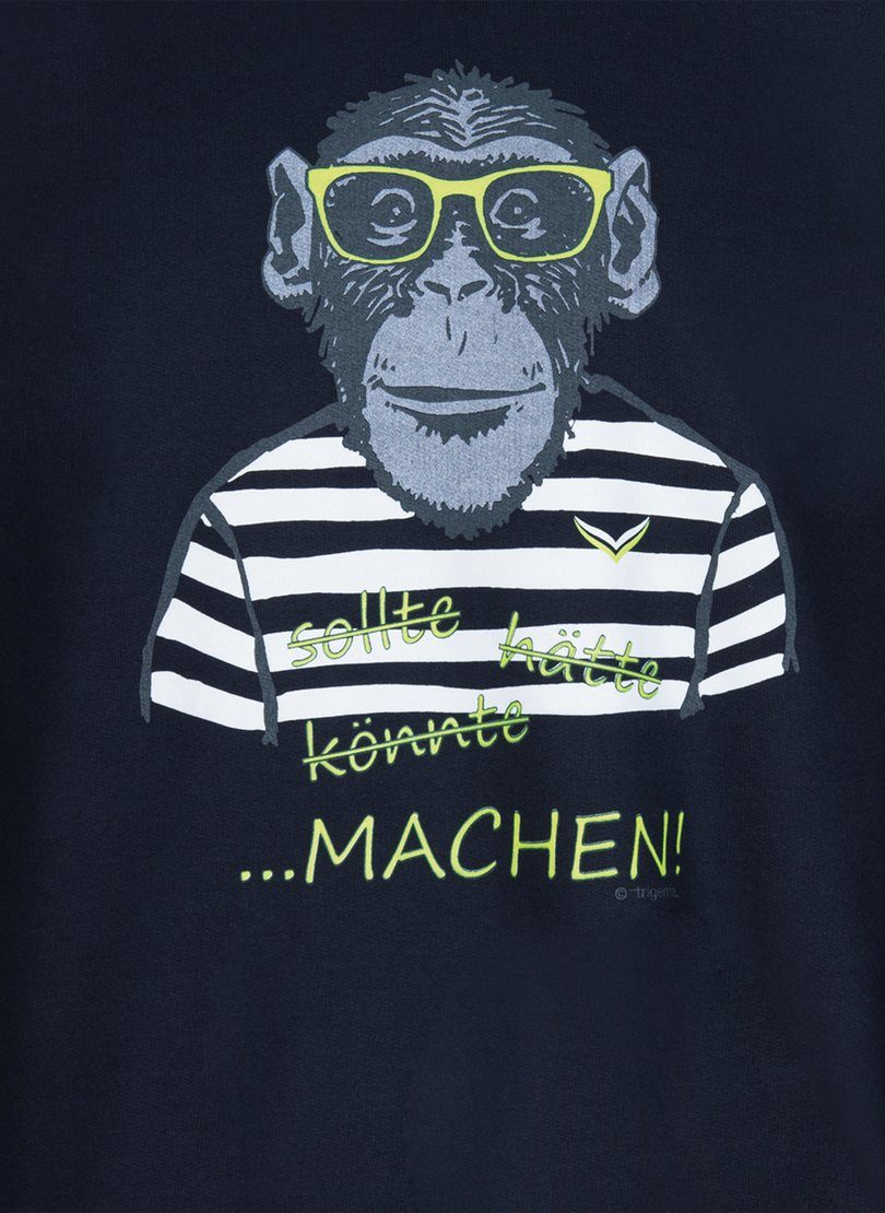 Trigema Sweatshirt TRIGEMA mit Affen-Druckmotiv Sweatshirt großem