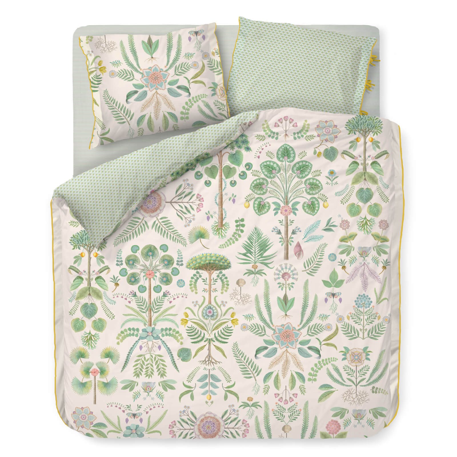 PiP Studio Bettwäsche Bamboleo Off-White, Perkal, 2 teilig, Blüten, florale Elemente, Gepunktet