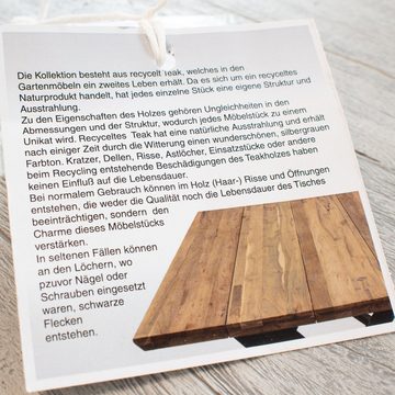 SenS-Line Gartentisch Sensline Gartentisch Dorian Alu-Teak Bistro Klapptisch mit Alurahmen