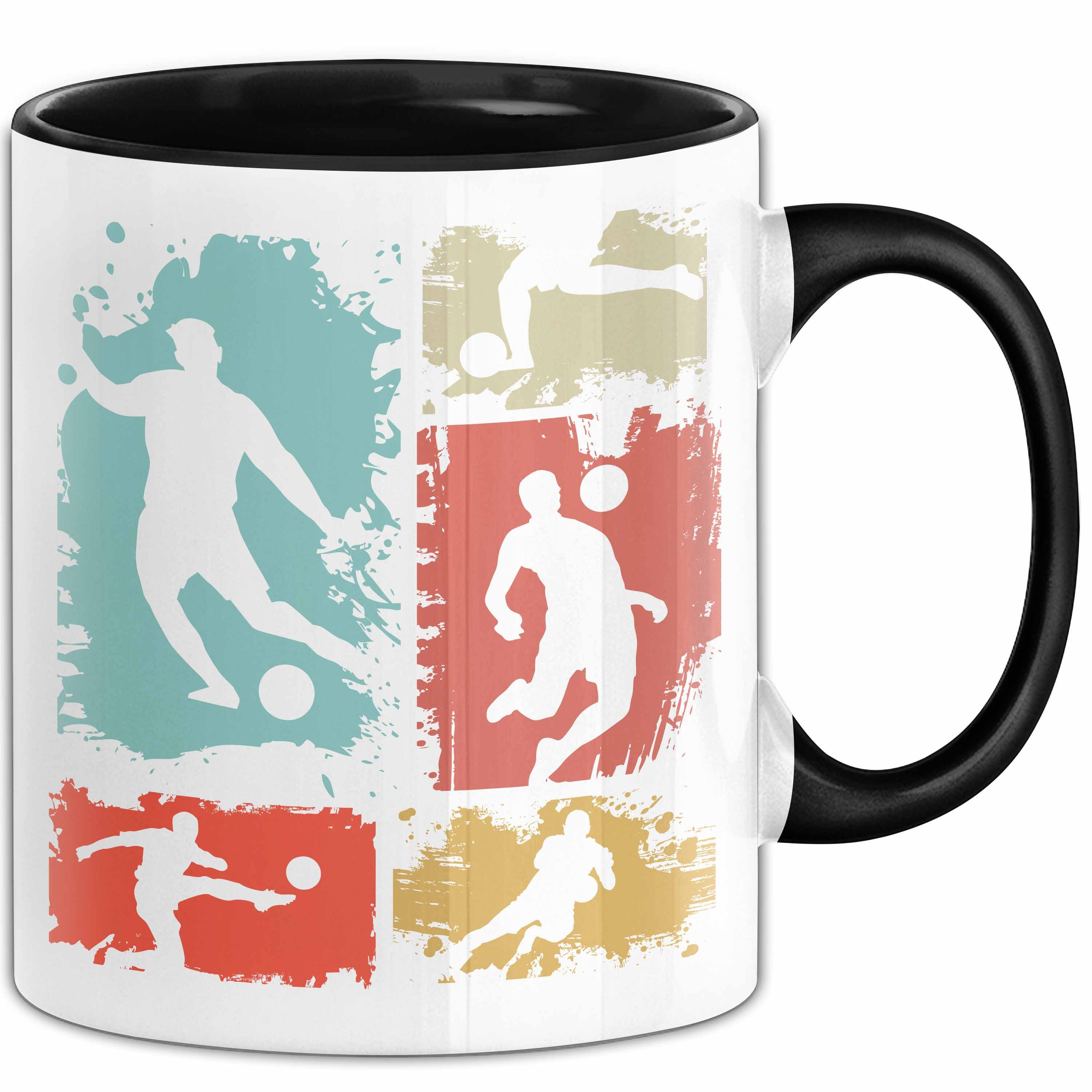 Trendation Tasse Fußball Tasse Geschenk Fußballer Geschenkidee Retro Kaffee-Becher Vint