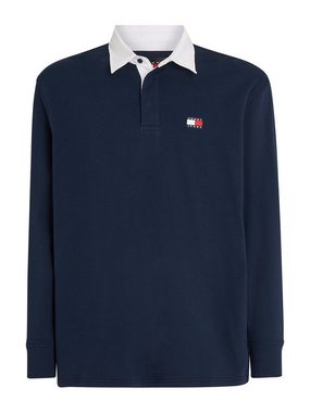 Tommy Jeans Poloshirt TJM BADGE RUGBY mit farblich abgesetzten Kragen