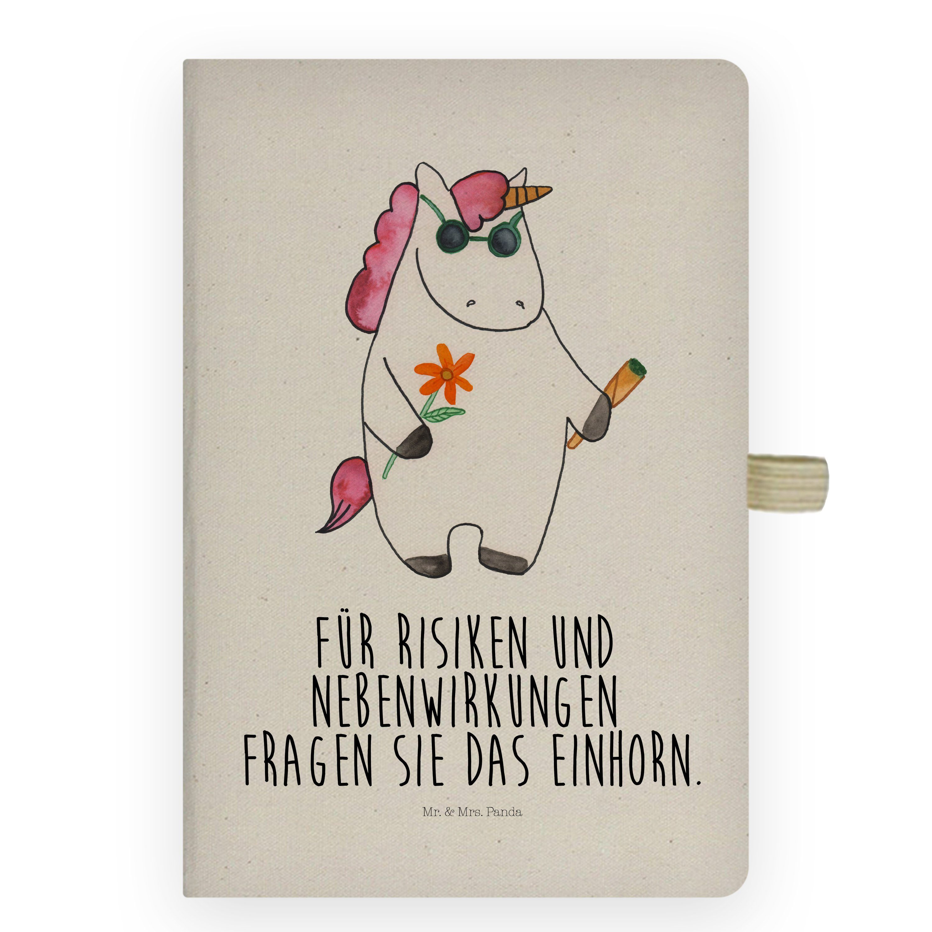 Mr. & Mrs. Panda Notizbuch Einhorn Woodstock - Transparent - Geschenk, Schreibheft, Zigarette, S Mr. & Mrs. Panda