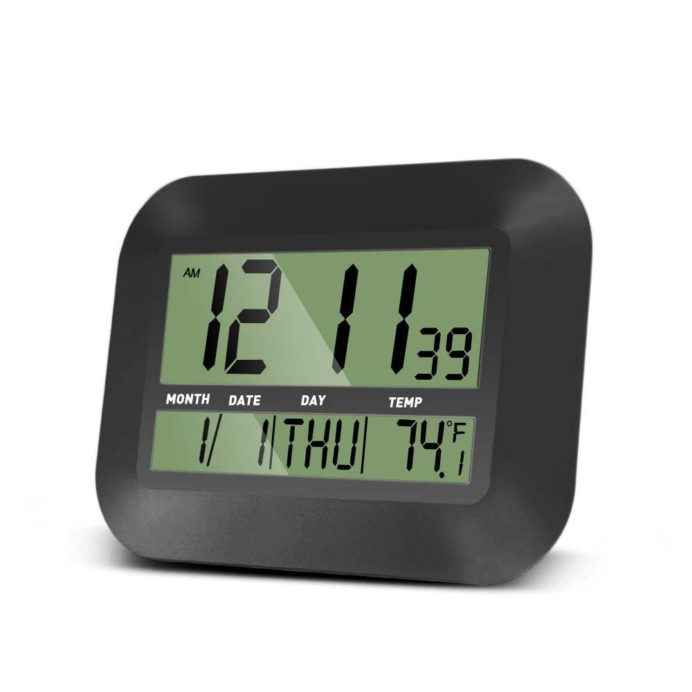 Funkwanduhr Digitale Wanduhr Batteriebetrieben Temperatur Datum und Tag Wecker