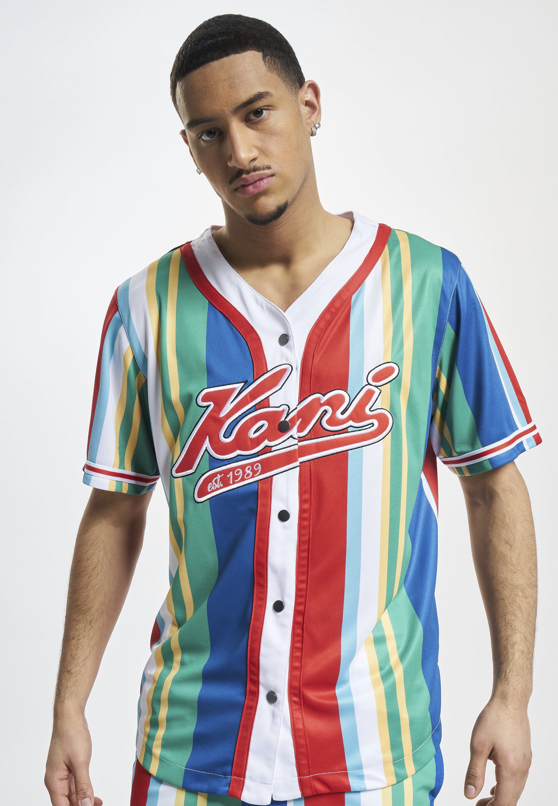 Karl Kani T-Shirt Karl Kani Herren KM232-010-1 KK Varsity Striped Baseball Shirt (1-tlg)