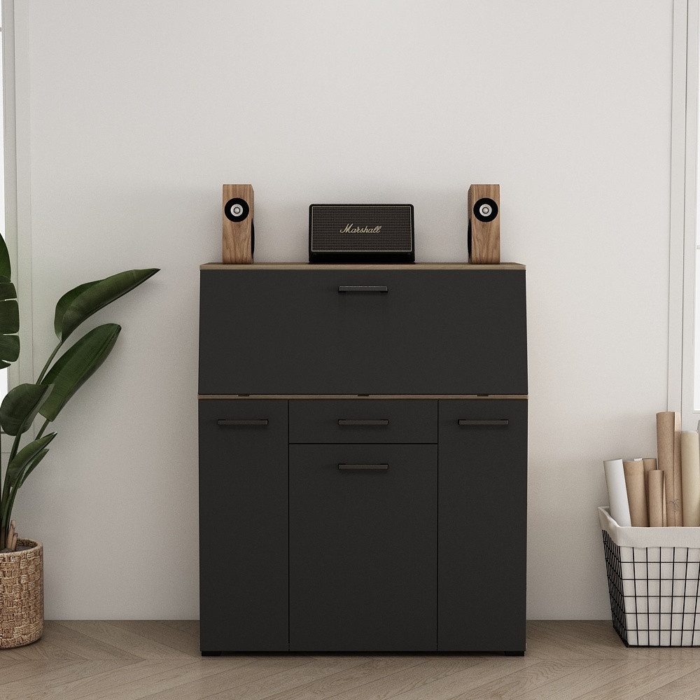 OTTO home Sekretär Moid, Home-Office-Schreibtisch, viele Stauraummöglichkeiten, kompaktes & modernes Design, B. 88,5 cm