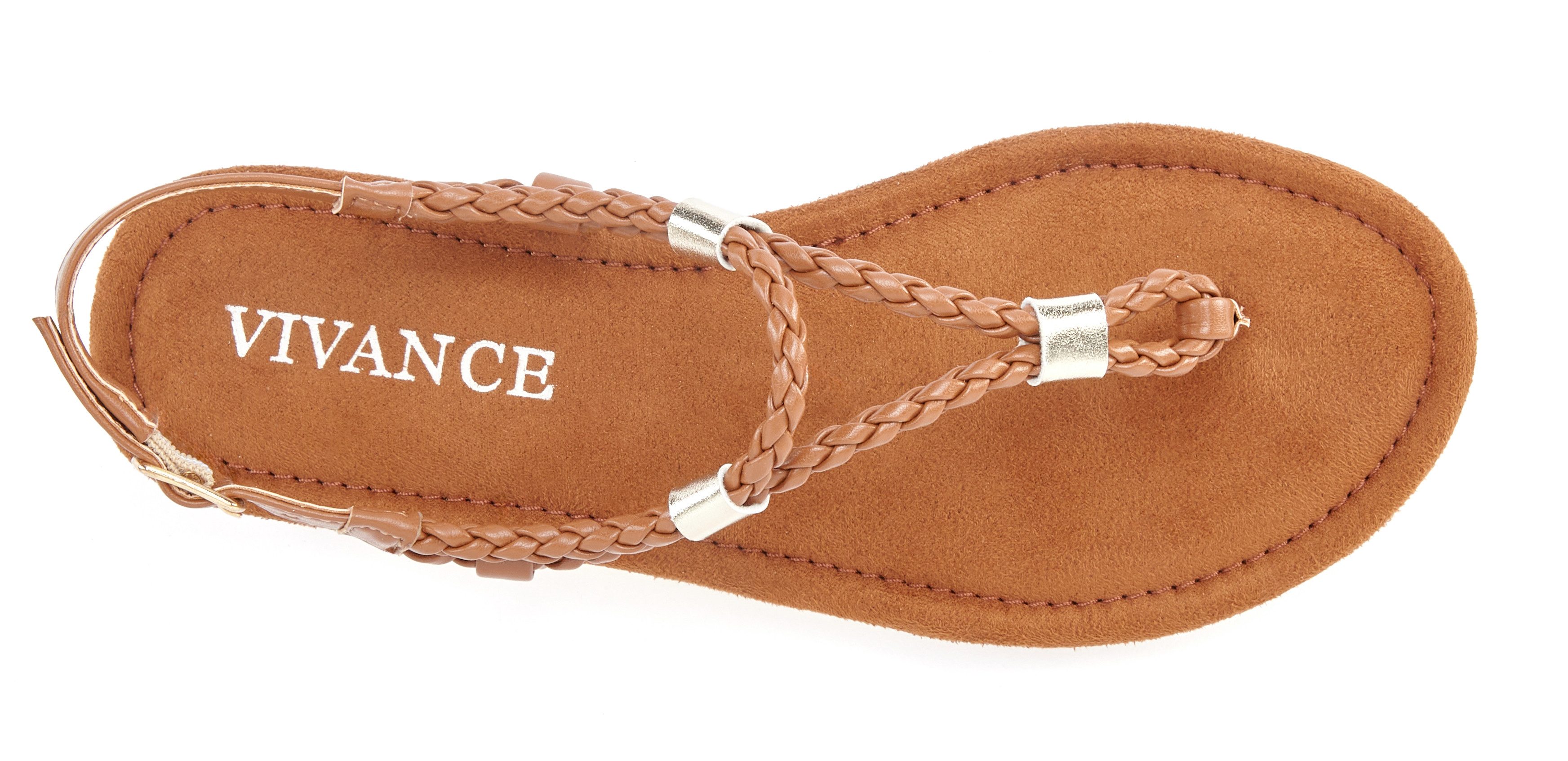 Vivance by Lascana Sandale Zehentrenner, Sommerschuh, Sandalette mit raffinierten Riemchen