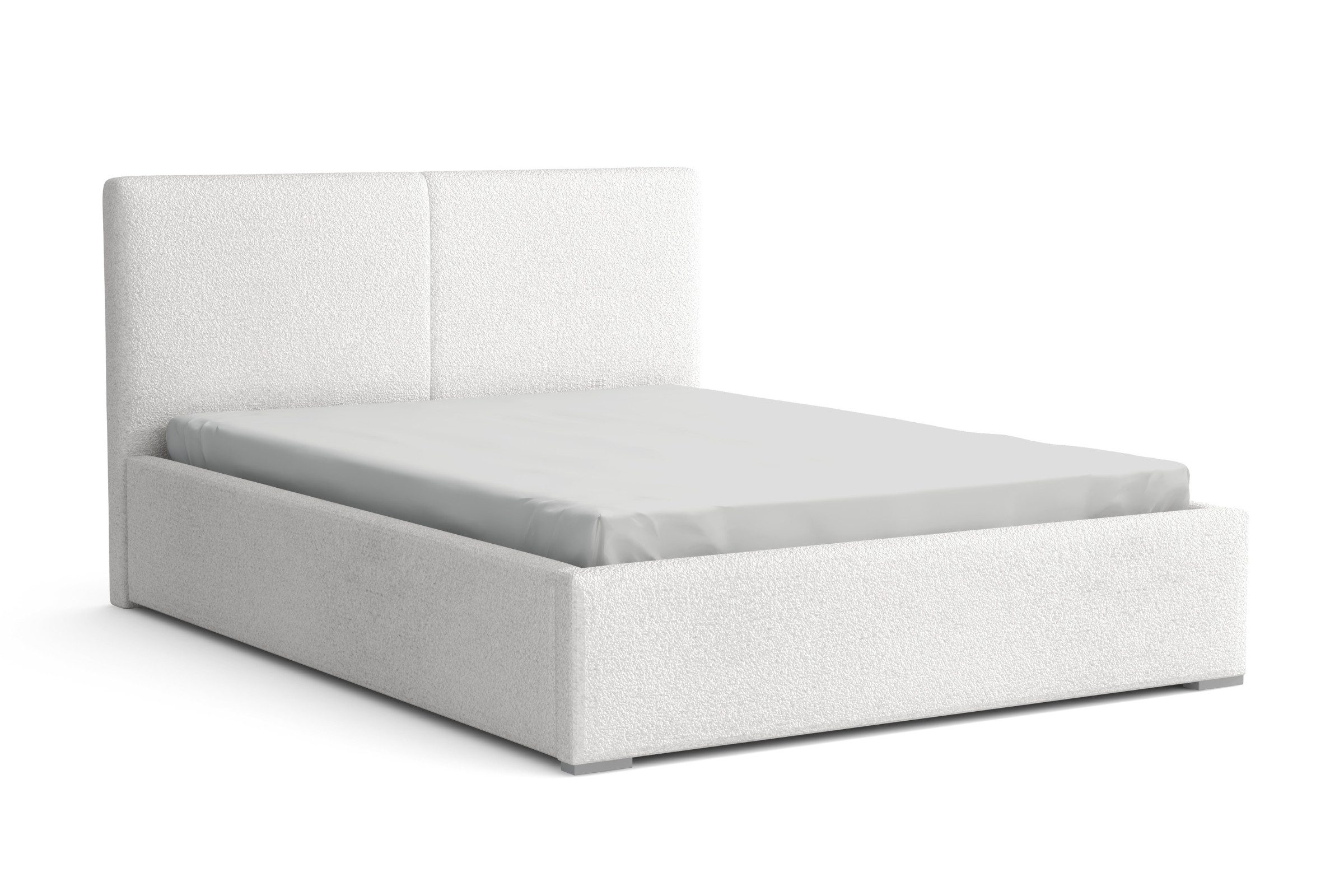 Deine Möbel 24 Polsterbett INES Bett Komplettbett Bouclé mit Bettkasten und Lattenrost (Set, 1-tlg., Polsterbett in Schwarz / Creme / Hellgrau / Dunkelgrau / Weiß), 140x200 160x200 180x200 200x200 cm