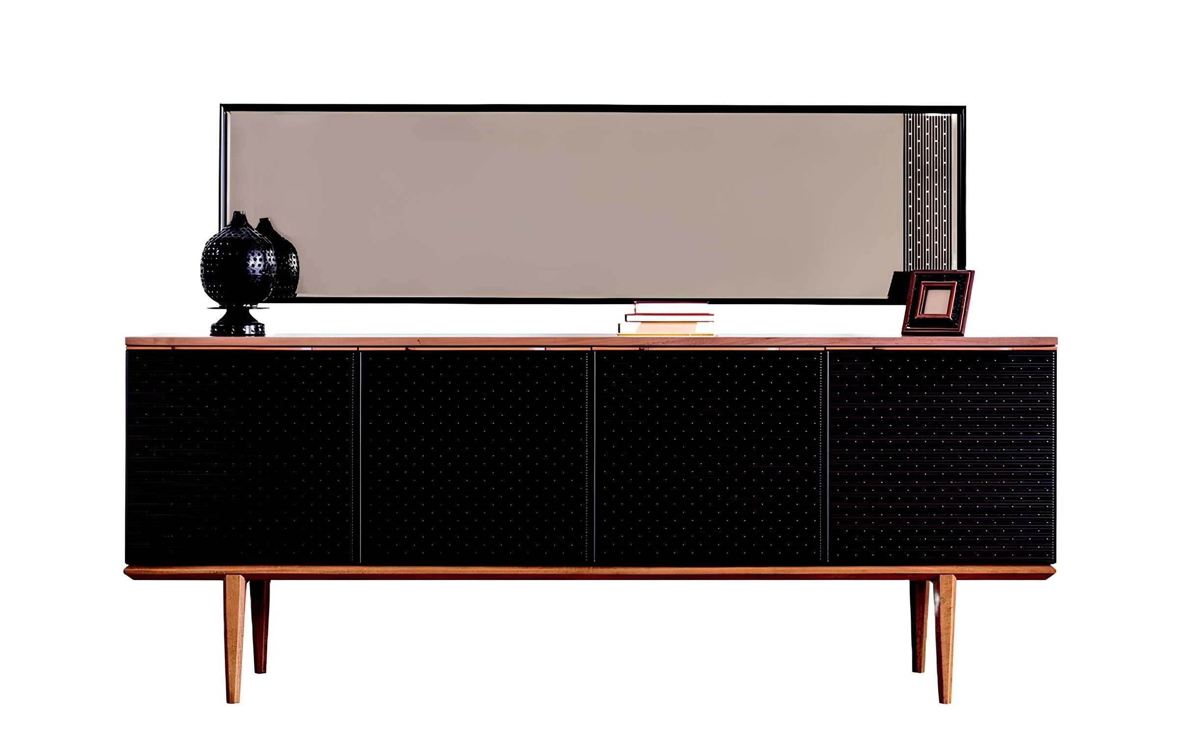 Xlmoebel Sideboard Luxuriöse Anrichte mit Spiegel in modernem Design aus Holz (Sideboard mit Spiegel, 2 St., Sideboard mit Spiegel), Hergestellt in Europa