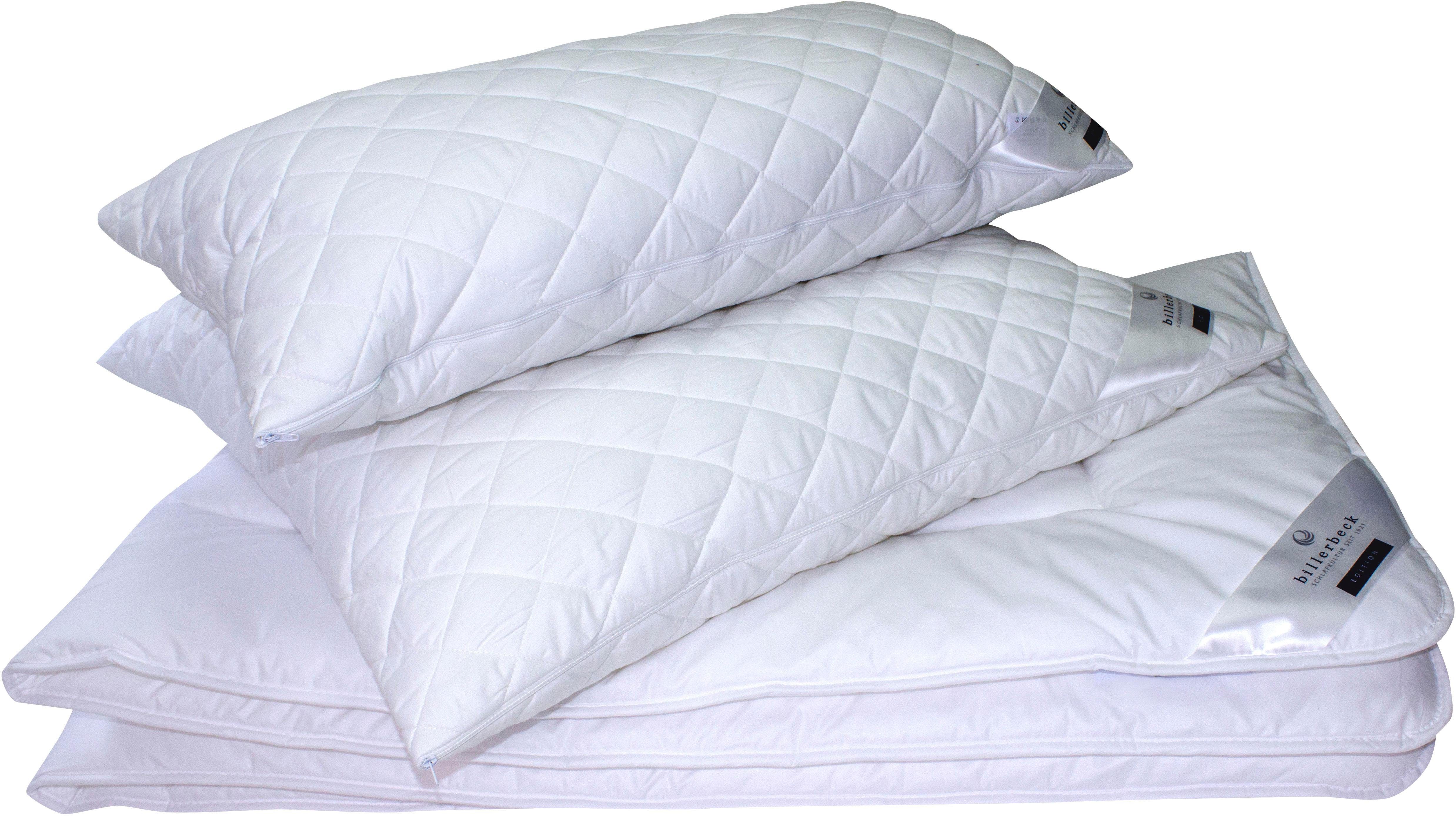 billerbeck Microfaserkissen Emelie, Kissen made in Germany, Kuscheliges Faserkissen, Füllung: 70% Polyester, & 30% Lyocell TENCEL™, Bezug: 100% Baumwolle, Bauchschläfer, Rückenschläfer, Seitenschläfer, mit separat waschbarer und Aloe-Vera veredeltem Bezug