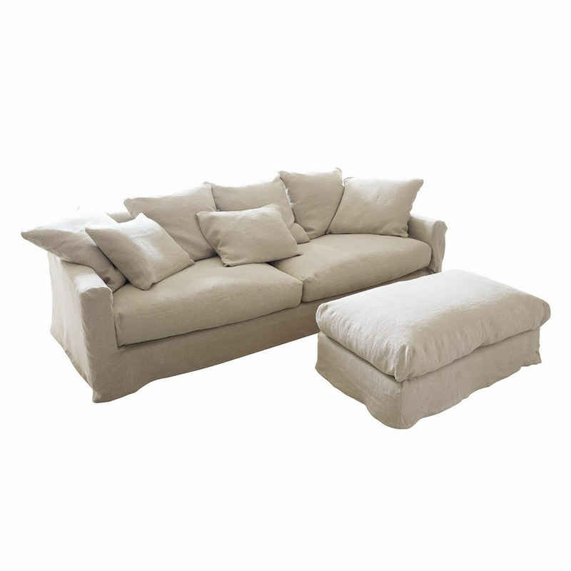 Mirabeau Sofa Sofa mit Hocker Vantoux beige