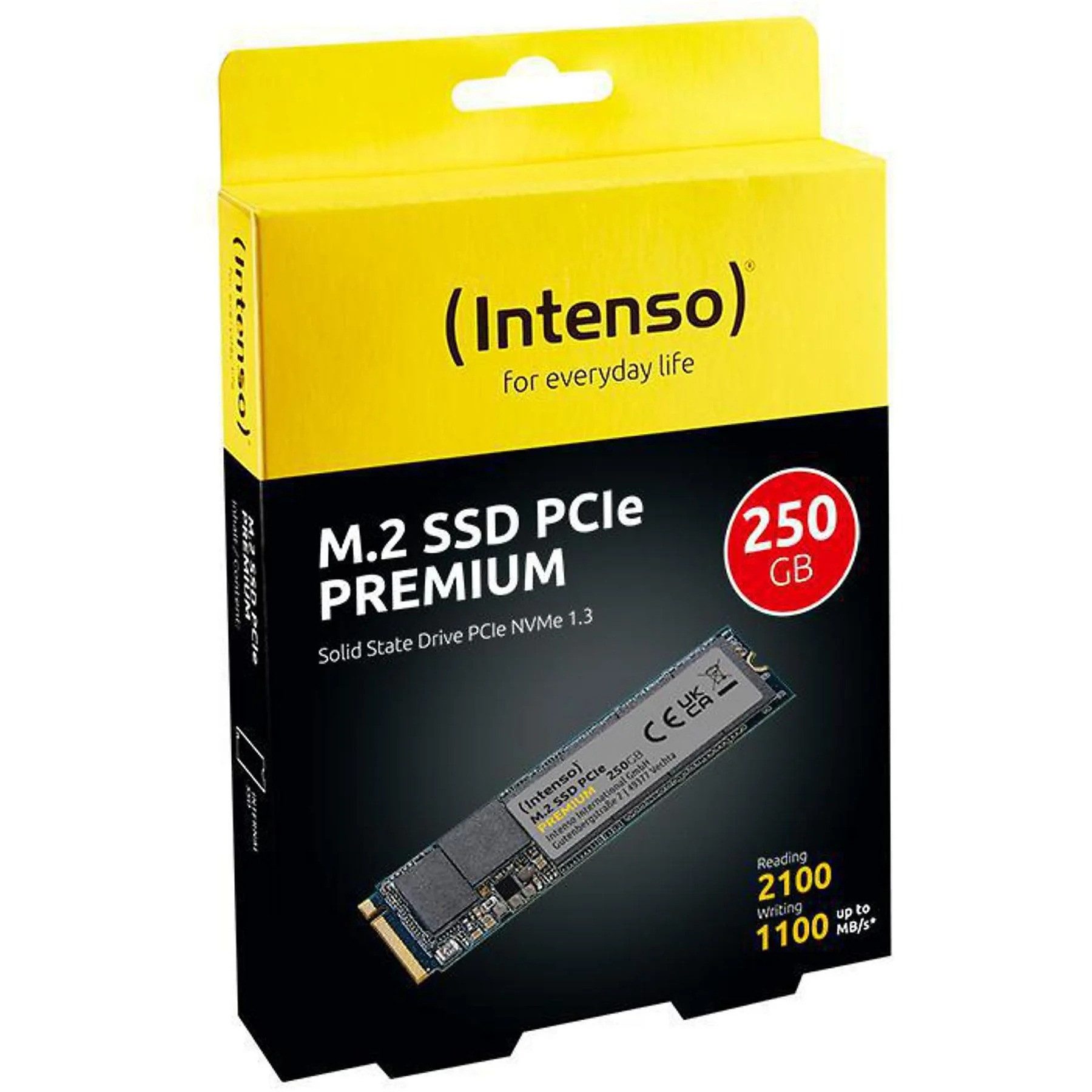 Intenso Intenso M.2 NVMe SSD interne SSD (250 GB) intern" 2100 MB/S Lesegeschwindigkeit, 1100 MB/S Schreibgeschwindigkeit