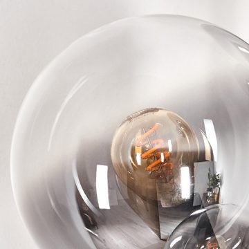 hofstein Stehlampe Stehlampe aus Metall/Glas in Schwarz/Rauchfarben/Klar, ohne Leuchtmittel, Leuchte mit Glasschirmen(15cm), Schalter, 5xE14, ohne Leuchtmittel