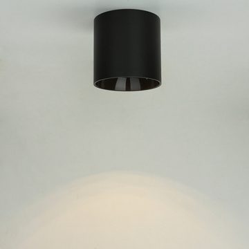 Licht-Erlebnisse Deckenleuchte POINT, ohne Leuchtmittel, Aufbauspot rund in Schwarz GU10 Deckenlampe