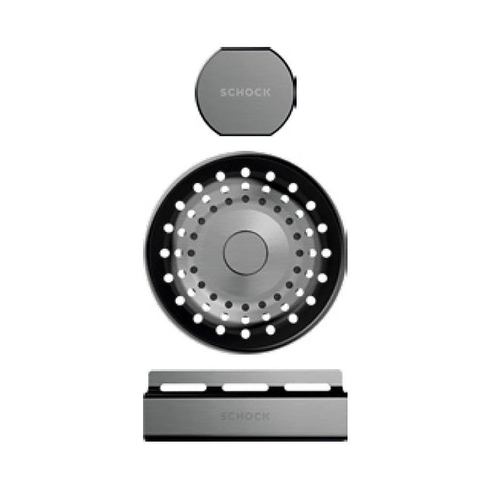 Schock Einbauspüle Sichtteile in Gunmetal gebürstet für Spüle, 400067GUB, Exzenterbedie