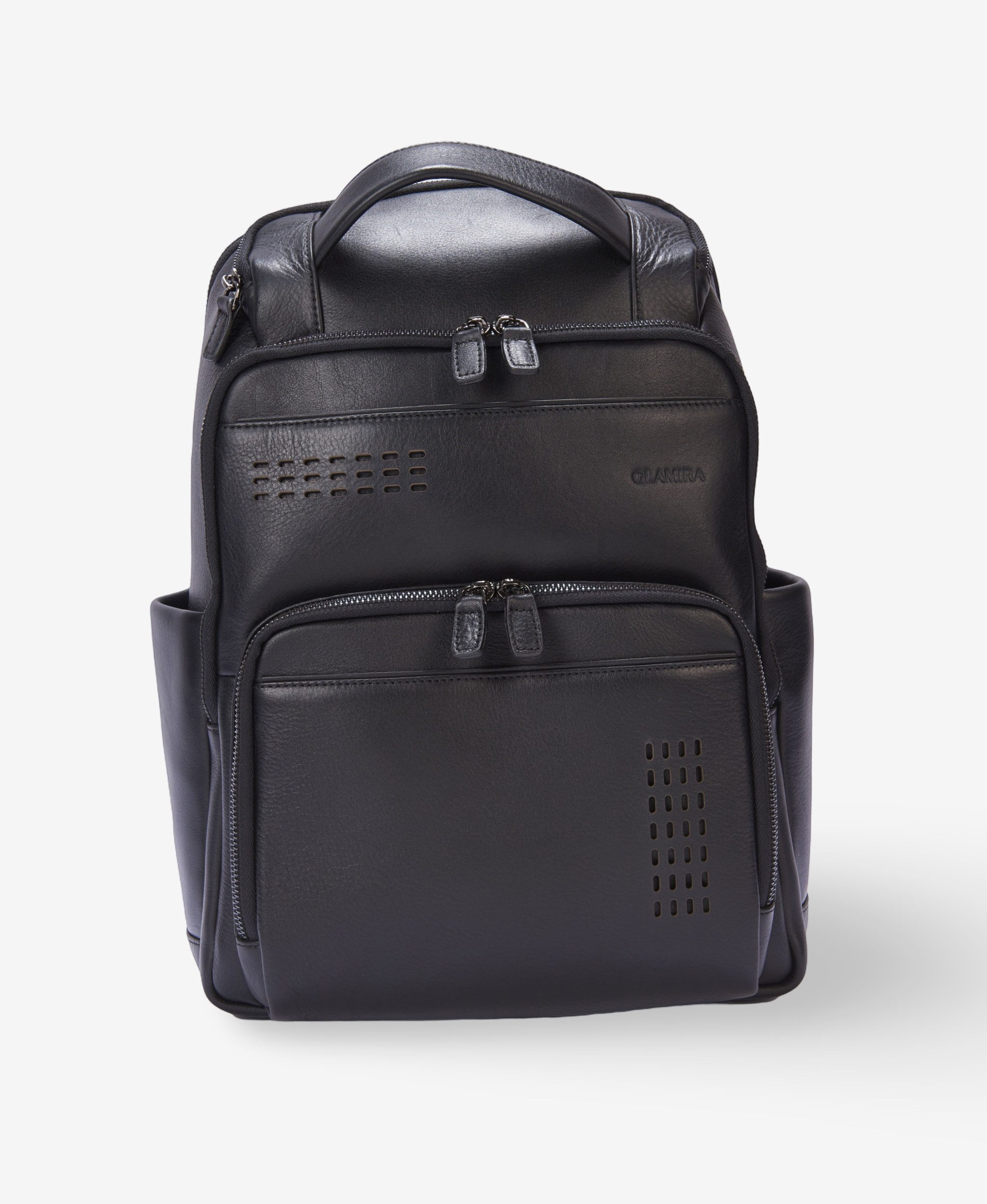 Handtasche Marco Duffle Schwarzer Leder-Rucksack für Herren