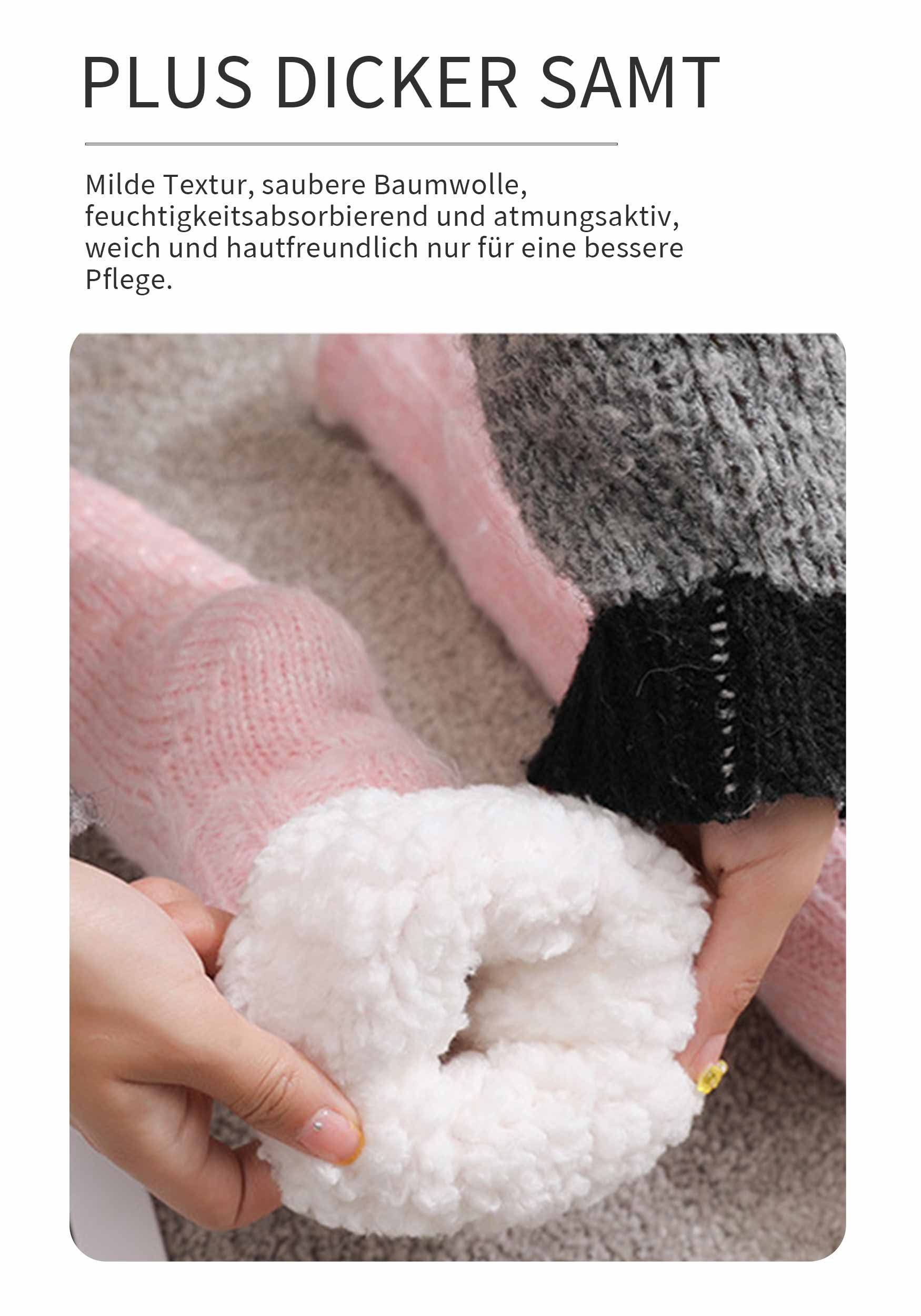 Haussocken Antirutschsohle Thermosocken dicke MAGICSHE (1-Paar) Rosa mit Stoppersocken