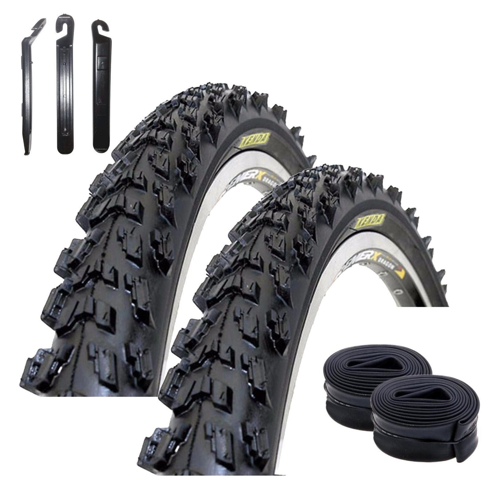 maxxi4you Fahrradreifen 2 x Kenda K-829 26" MTB Schwarz 50-559 + 2 x DV inkl. Reifenheber