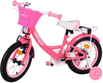 TPFSports Kinderfahrrad Volare Ashley 14 Zoll mit Rücktritt + Handbremse, 1 Gang, (Mädchen Fahrrad - Rutschfeste Sicherheitsgriffe), Kinder Fahrrad 14 Zoll mit Stützräder Laufrad Mädchen Kinderrad