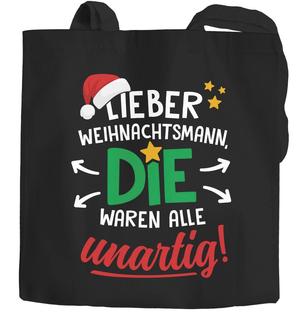 MoonWorks Einkaufsshopper Jutebeutel Weihanchten Spruch lustig Lieber Weihnachtsmann, die waren