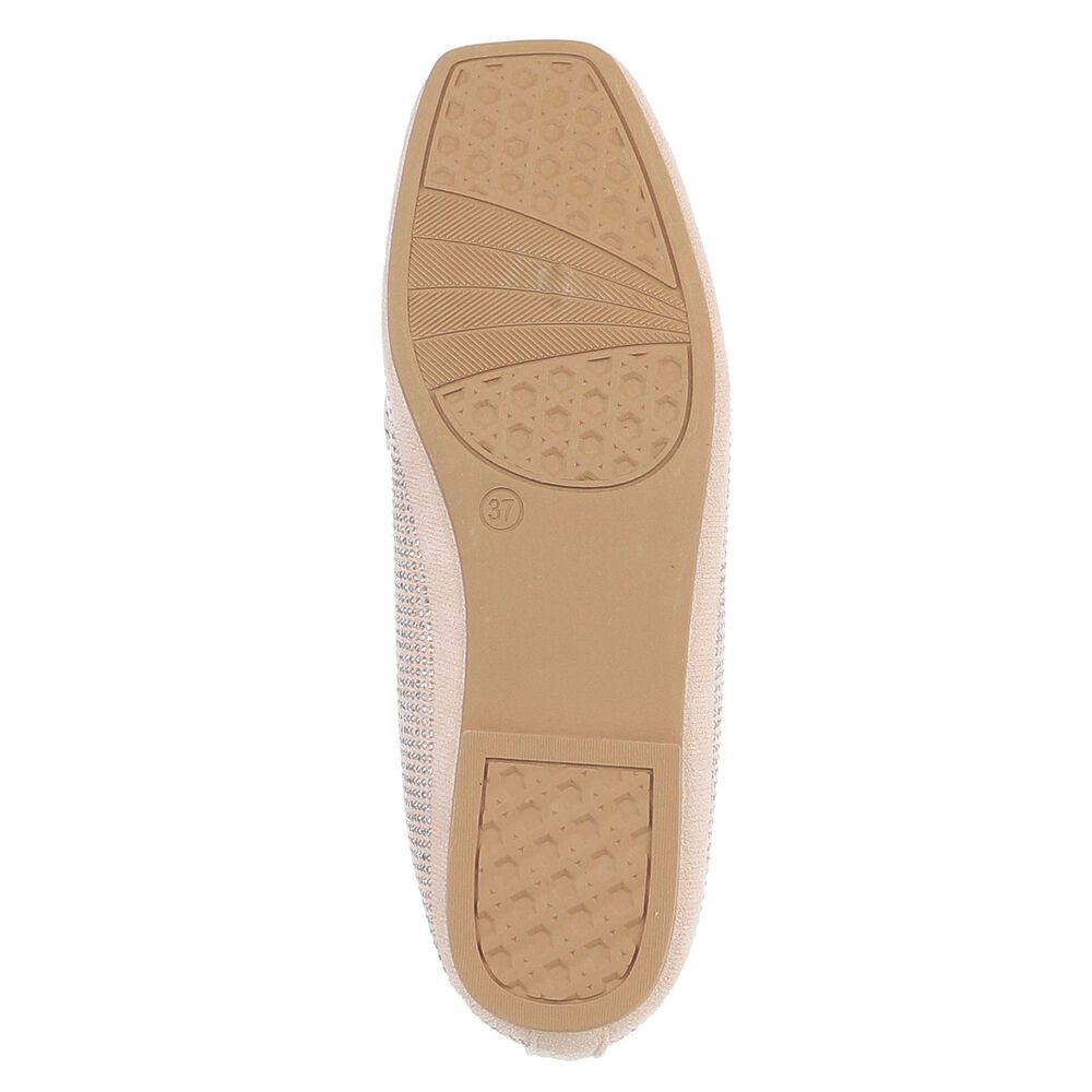 Ital-Design Loafers mit Glitzerdetails für Damen – Eleganter Komfort Slipper (91261584) Blockabsatz Mokassins in Beige