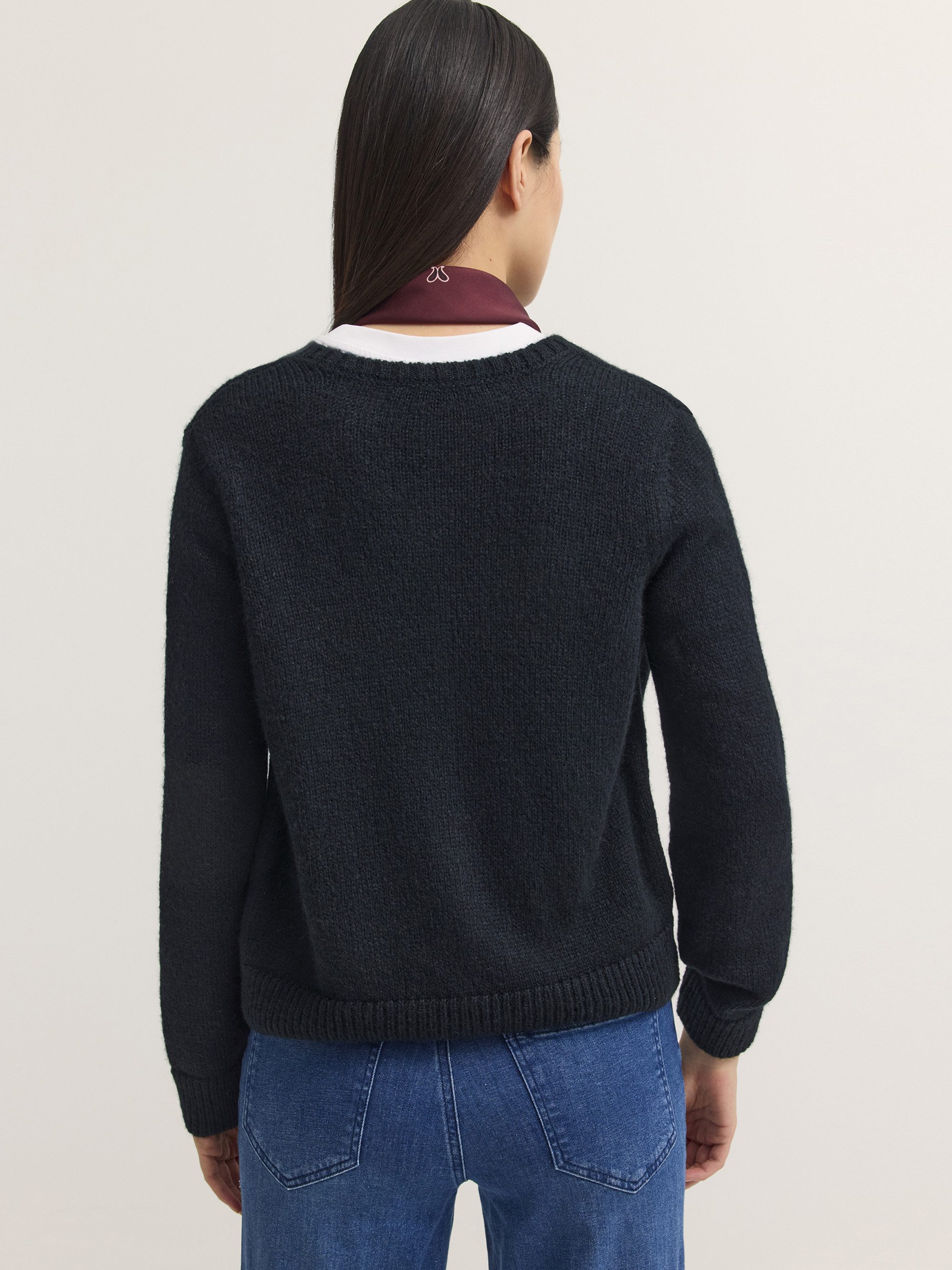 bugatti Cardigan Regular Fit Regular Fit Alpaka-Mix Rundhals