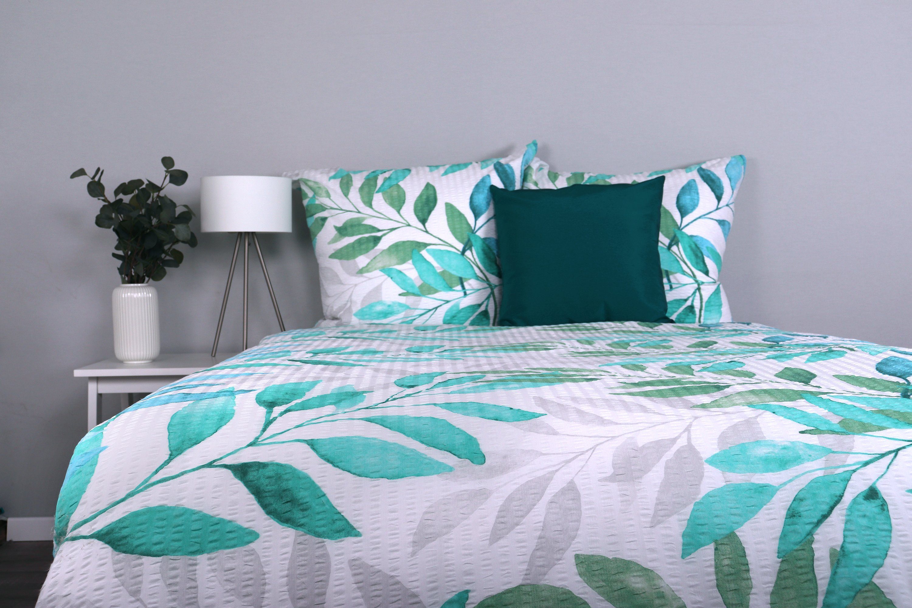 jilda-tex Bettwäsche Botanic Green, Seersucker, 2 teilig, mit tollem Muster günstig online kaufen