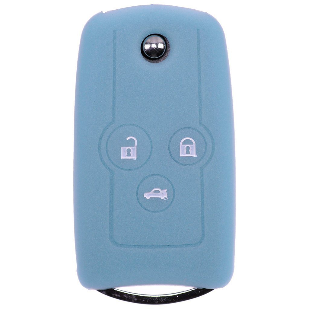 Accord Softcase mt-key Honda Schutzhülle Civic CR-V Schlüsseltasche fluoreszierend 3 Silikon für Jazz Blau, Autoschlüssel Klappschlüssel Tasten