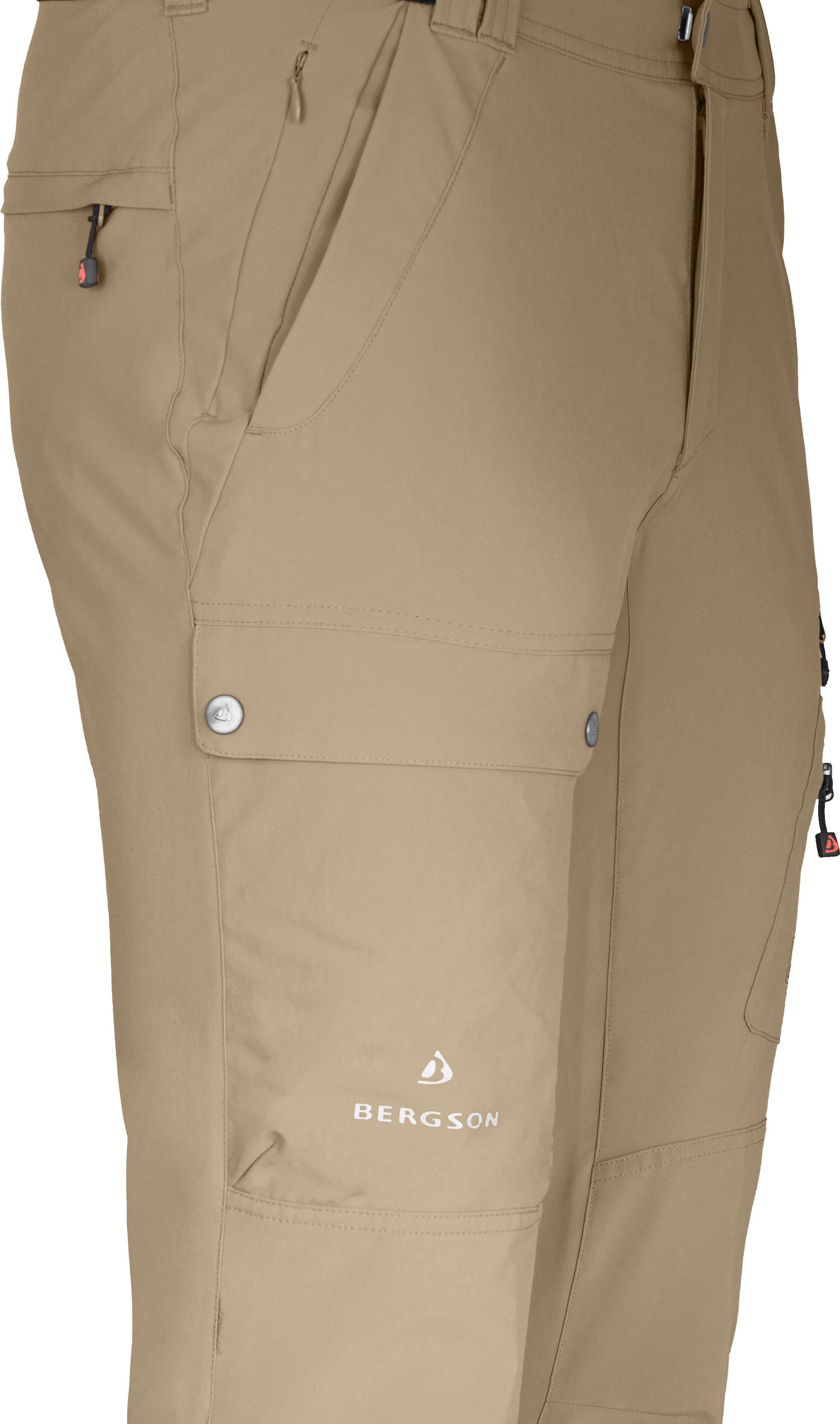Bergson Outdoorhose FROSLEV COMFORT Herren Wanderhose, recycelt, elastisch, 7 Taschen, Normalgrößen, beige