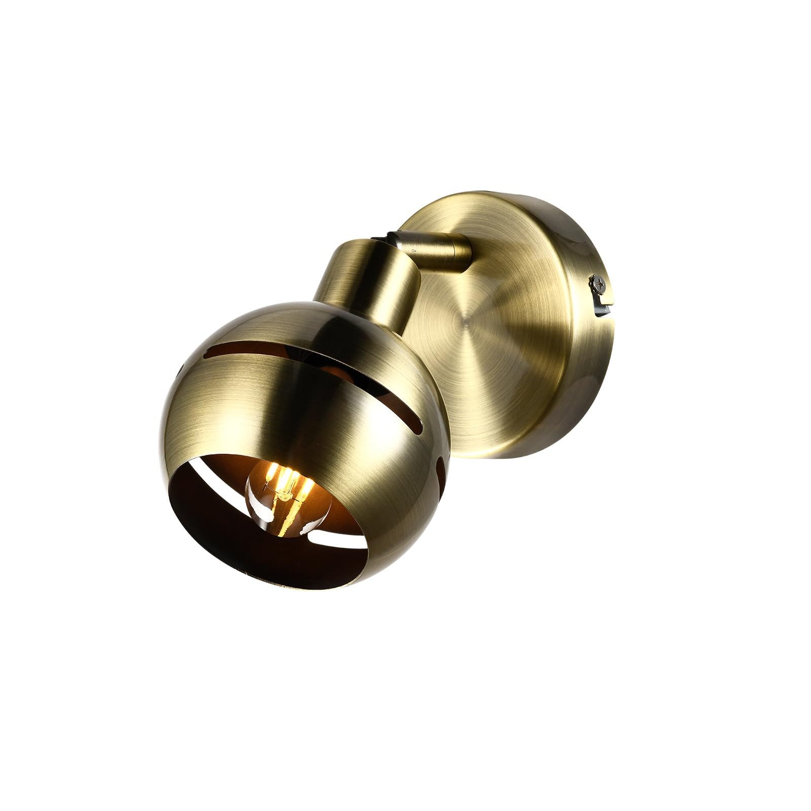 LQWELL Wandleuchte Innen Retro-Industriestil Wandlampe E14 Industrie Badezimmer Flur, Hochwertige Material, LED wechselbar, Wandbeleuchtung für Schlafzimmer Küche Hotel Treppe Saal Keller