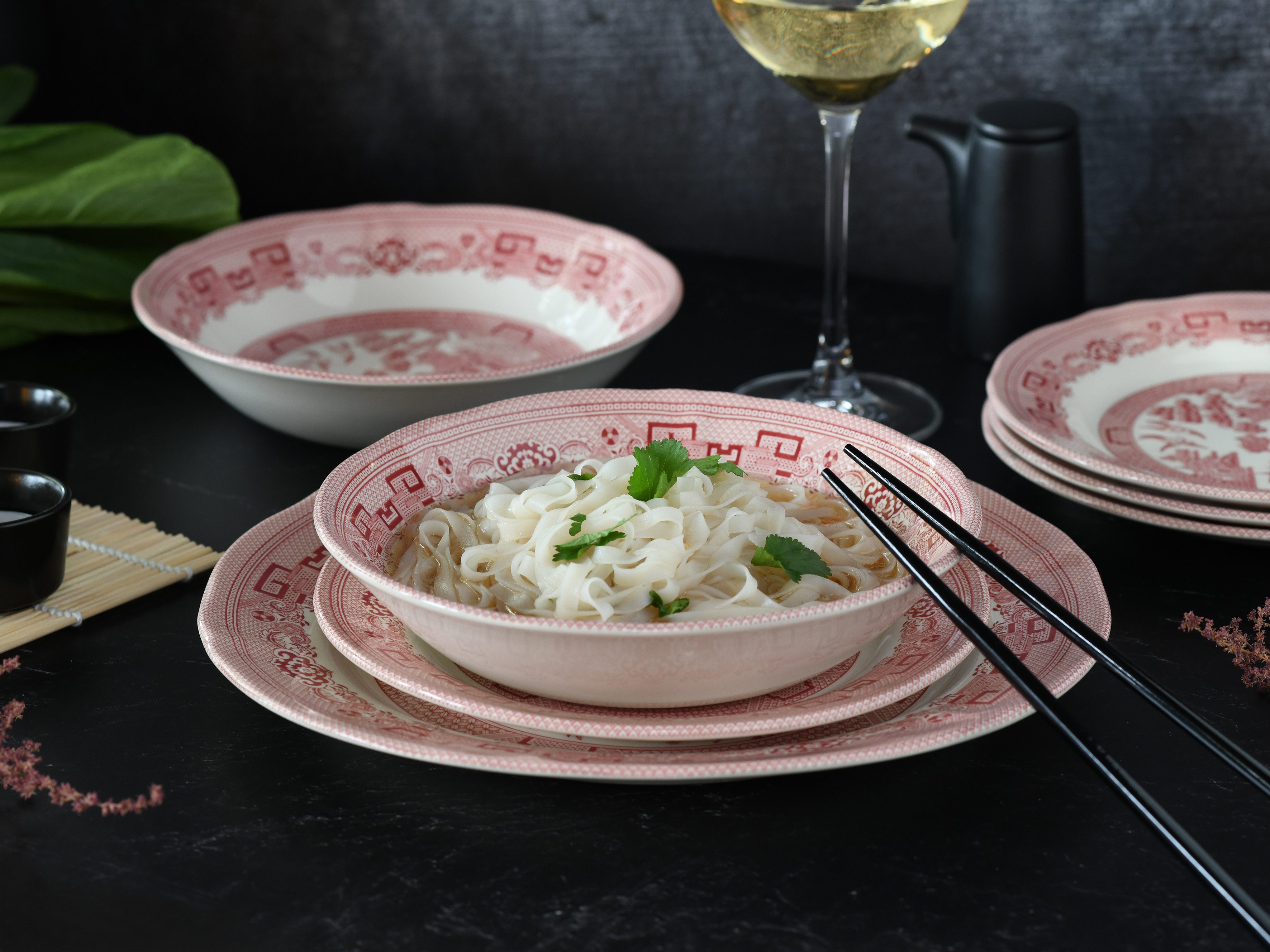 CreaTable Teller-Set China Town, Teller Set 18-tlg (18-tlg), 6 Personen, Steingut, Fernöstliche Kultur