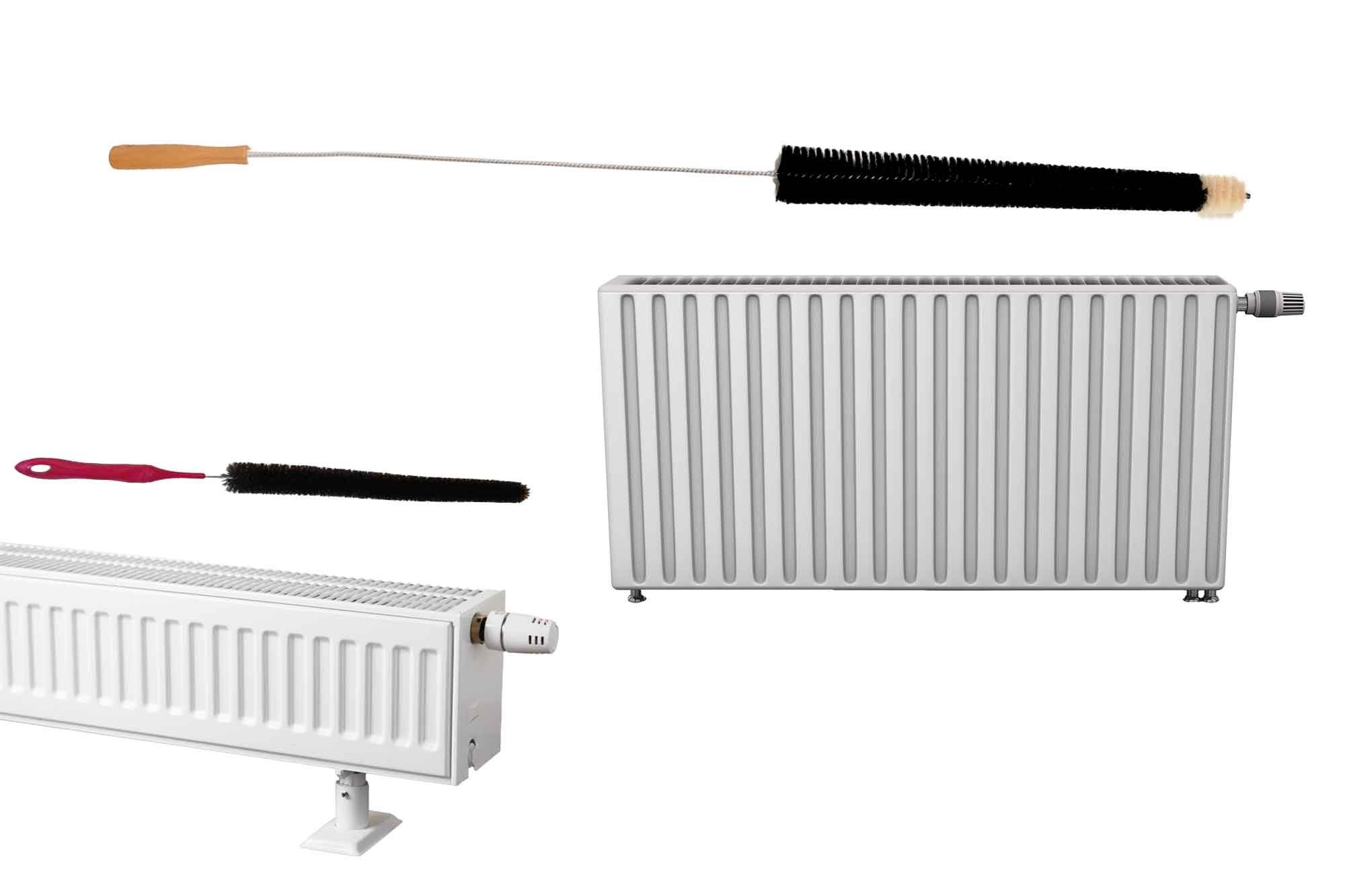 Reinigungsbürste Heizkörperbürsten Set eine harte Bürste für groben Schmutz und eine, Heizkörper fast aller Arten, (Komplett Set für Ihre Heizung, 2-tlg), Wäschetrockner