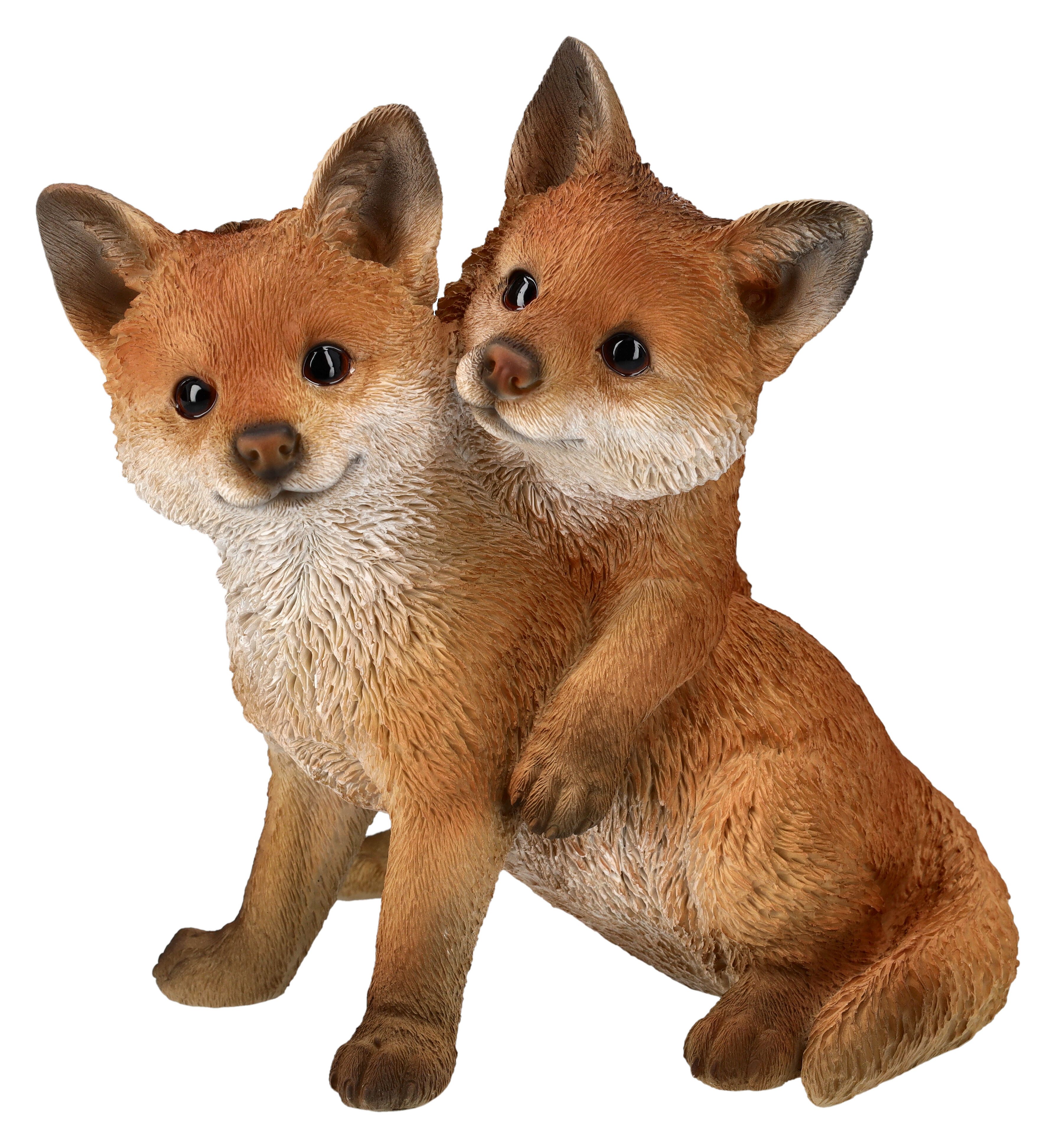 Figuren Shop GmbH Tierfigur Fuchs Figur - Baby Füchse spielen - Dekoration Tierfigur Dekofigur