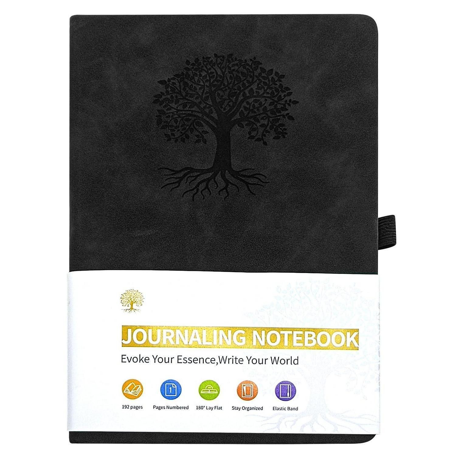 LuxusKollektion Notizblock A5 Notizbuch Hardcover Schwarz in Lederoptik