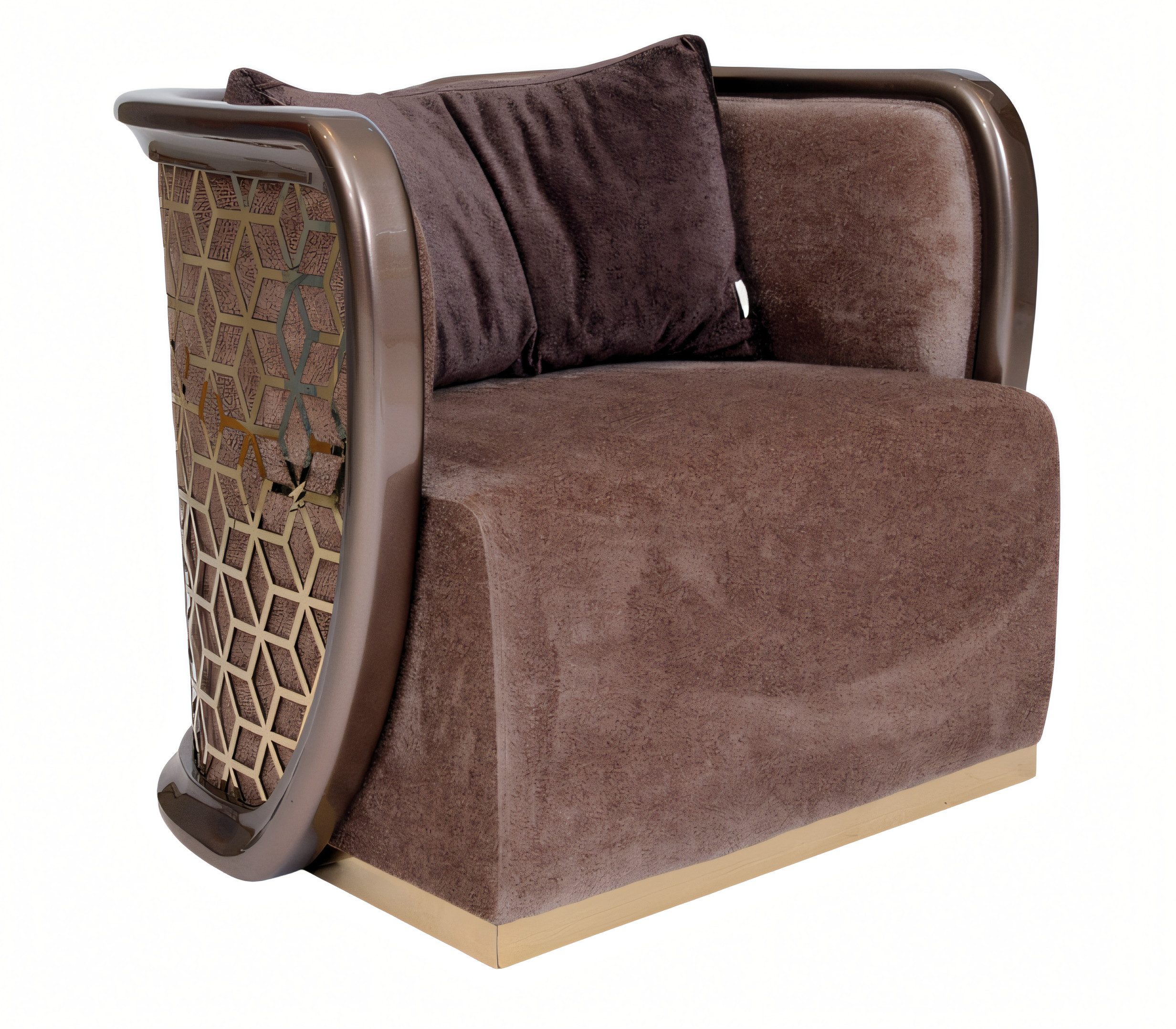 Sessel Brauner Stoffsessel mit elegantem Design und hoher Polsterung