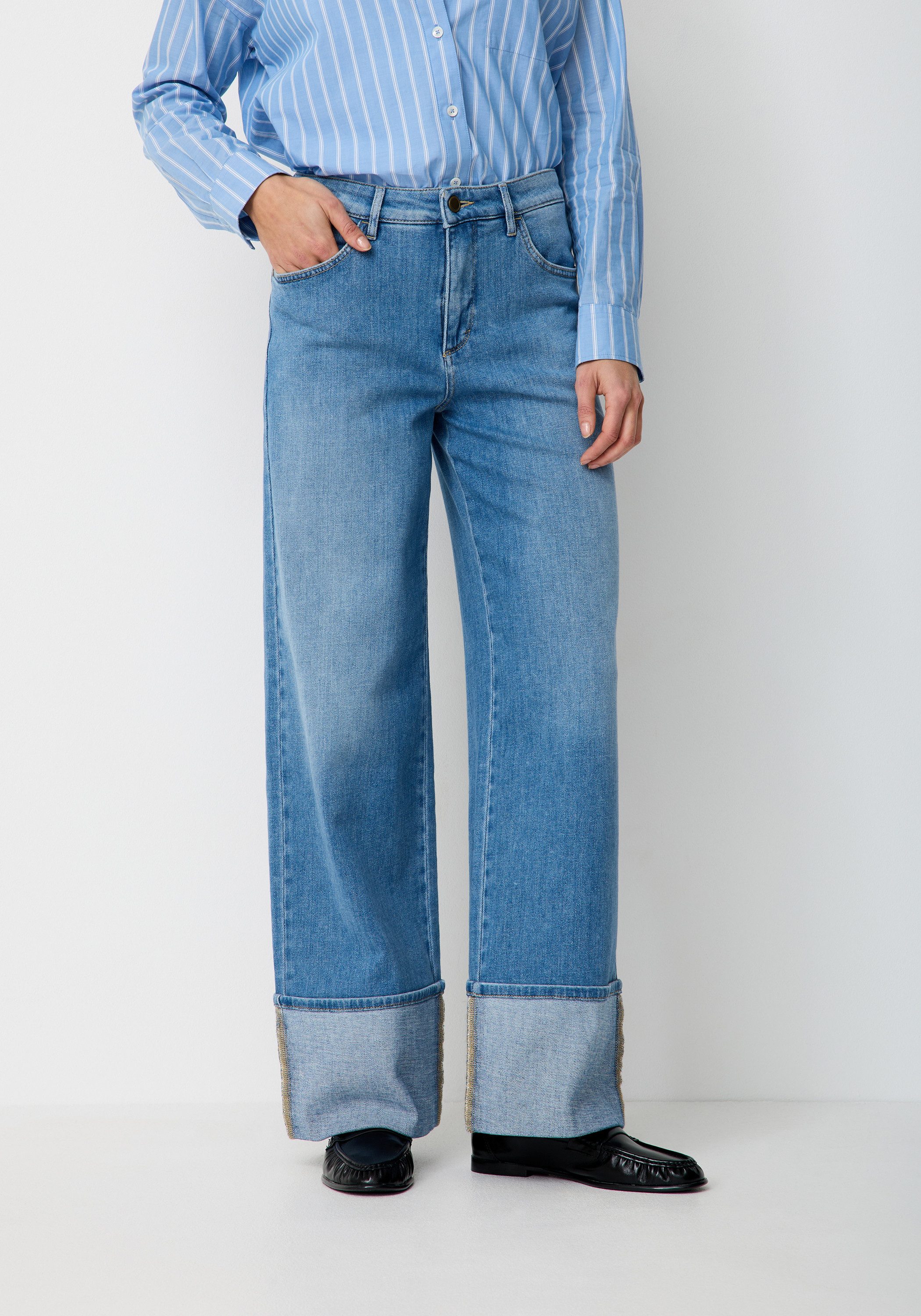 Paddock's Relax-fit-Jeans MARLENE High Waist relaxed Fit Jeans mit umgeschlagenem Saum