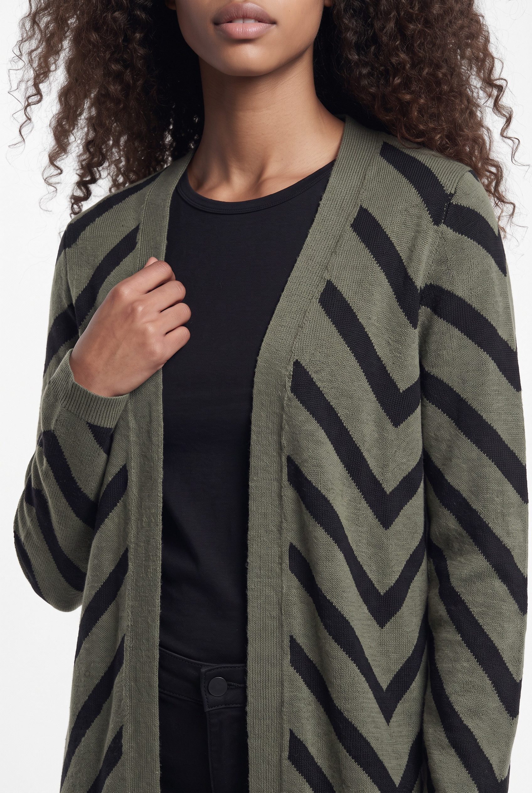 ONLY Strickjacke ONLELIZA LS OPEN CARDIGAN CS KNT Materialmix, regular fit – Bild 2 von 5
