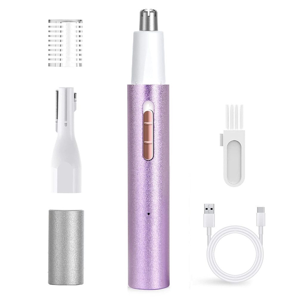 TUWENA Nasenhaartrimmer Nasenhaartrimmer, 2 in 1 Frauen Augenbrauen- und Gesichtshaartrimmer, Für Ohrhaare, Nasenhaare, Augenbrauenhaare und Gesichtsbehaarung
