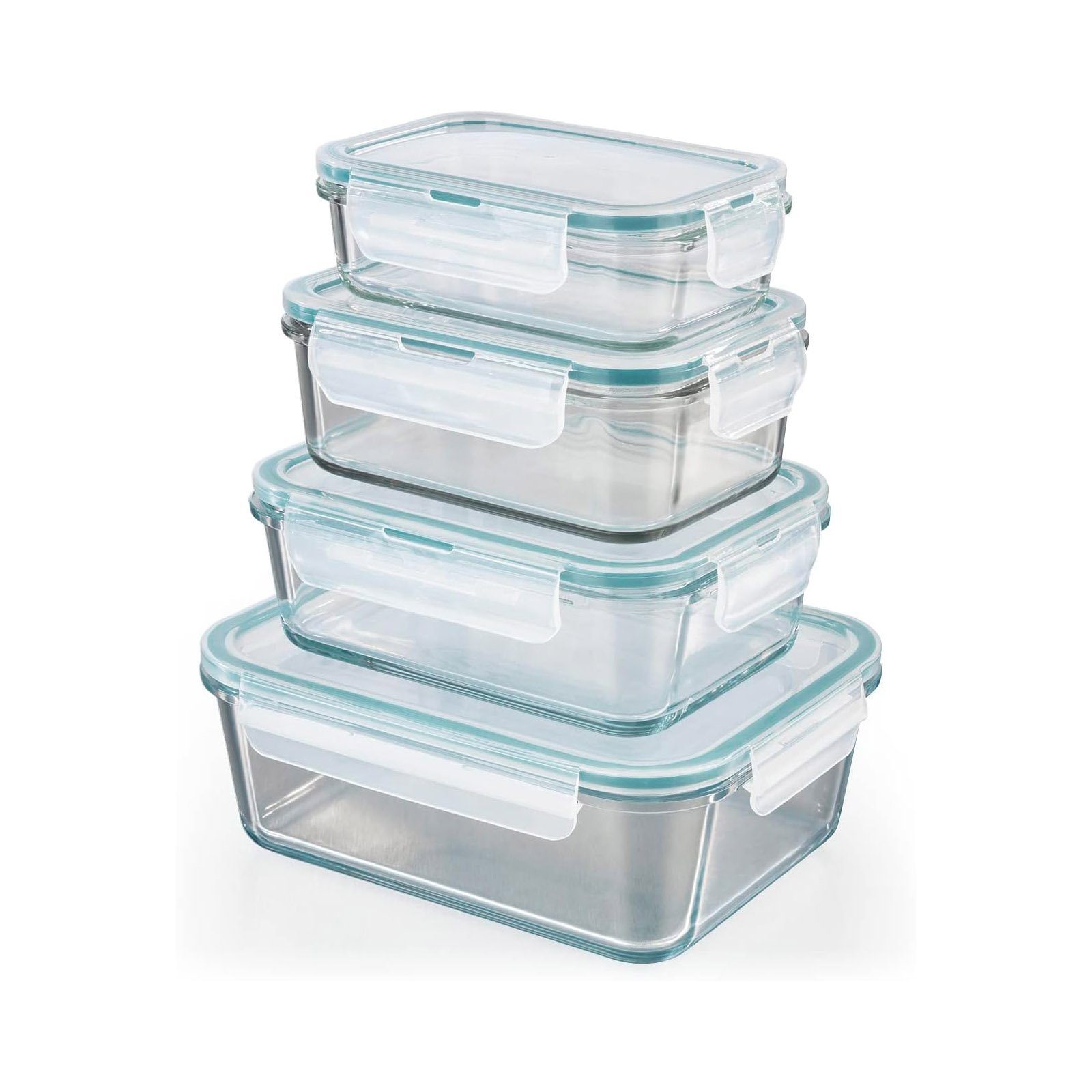 GOURMETmaxx Frischhaltedose Vorratsdosen Set Mit Deckel Klick-It Dosenset Glasbehälter, Glas, (8-tlg), geeignet für Spülmaschine, Mikrowelle, Backofen und Gefrierschrank