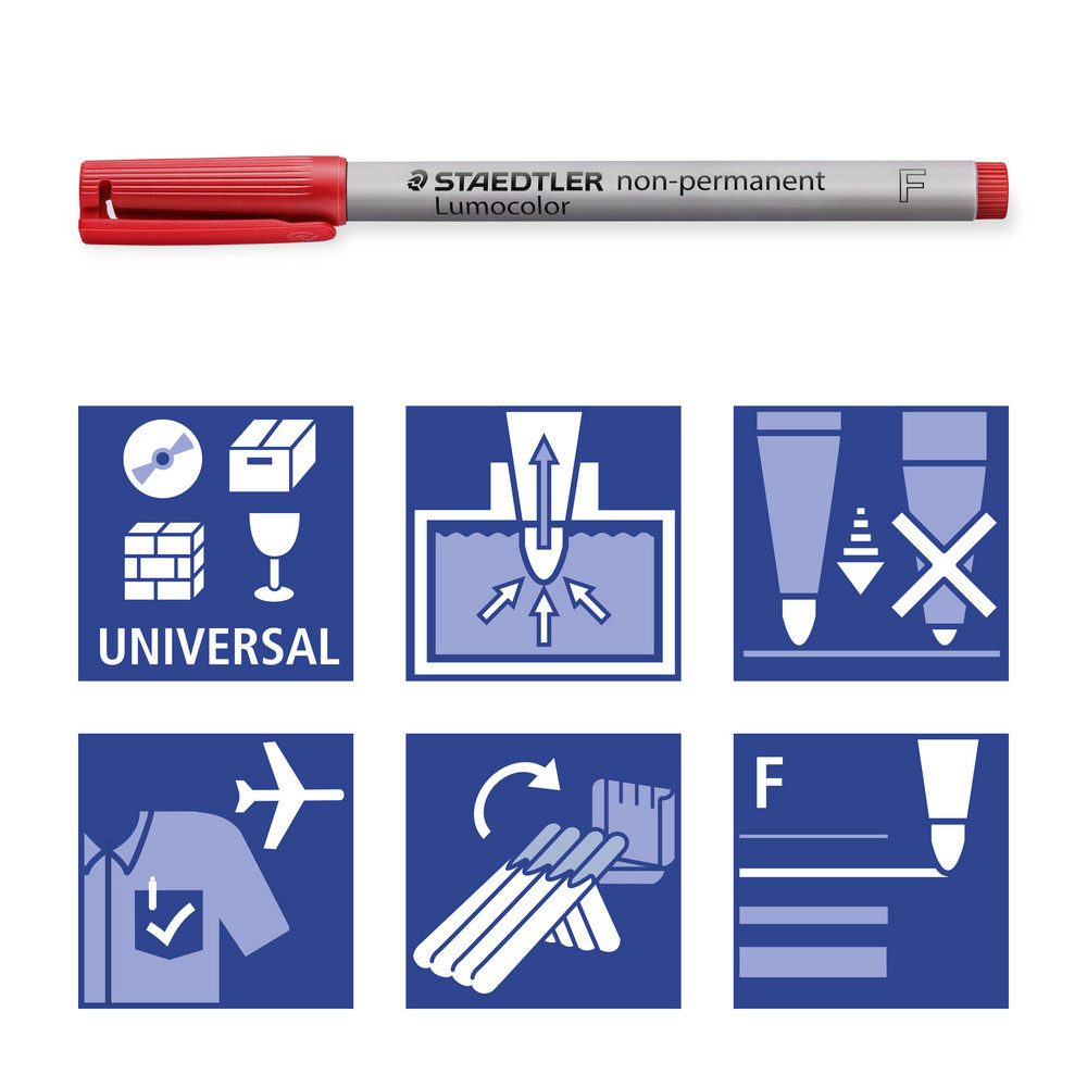 STAEDTLER Folienstift Staedtler Folienstift Lumocolor® 316 WP4 Rot, Blau, Grün, Schwarz