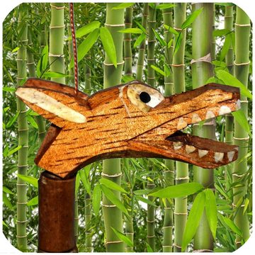 SIMANDRA Hängedekoration Windspiel Drache Junior, Mobile aus Kokosnuss Bambus und Holz handgefertigt