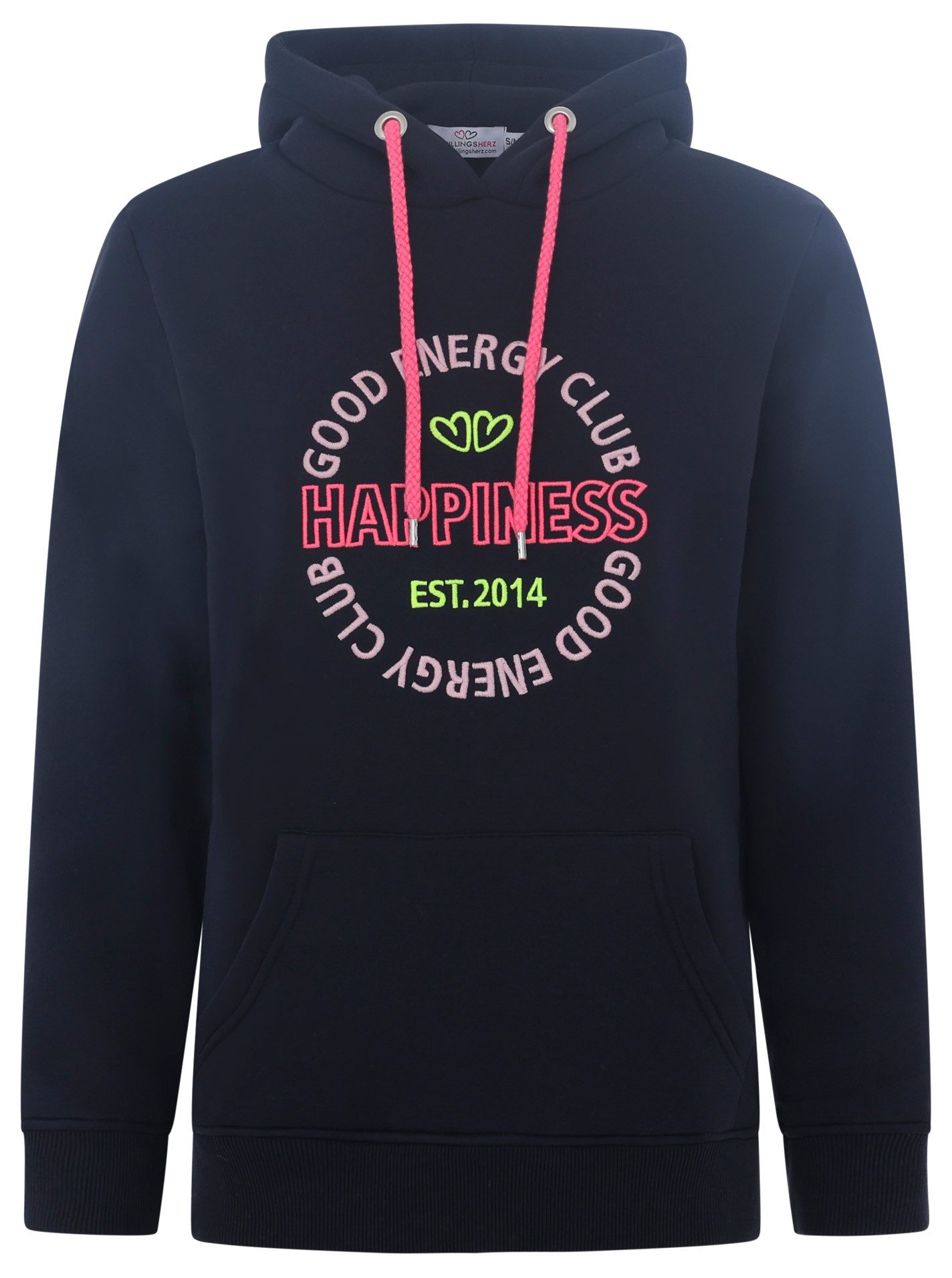 Zwillingsherz Sweatshirt mit neonfarbenem Aufstick und günstig online kaufen