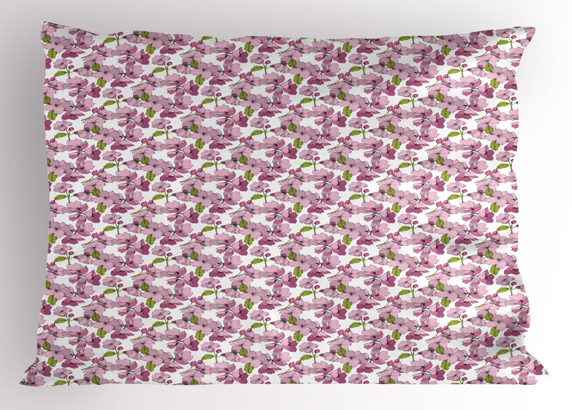 Kissenbezüge Dekorativer Standard King Size Gedruckter Kissenbezug, Abakuhaus (1 Stück), Rosa Blumen Cartoon Apple Blossom