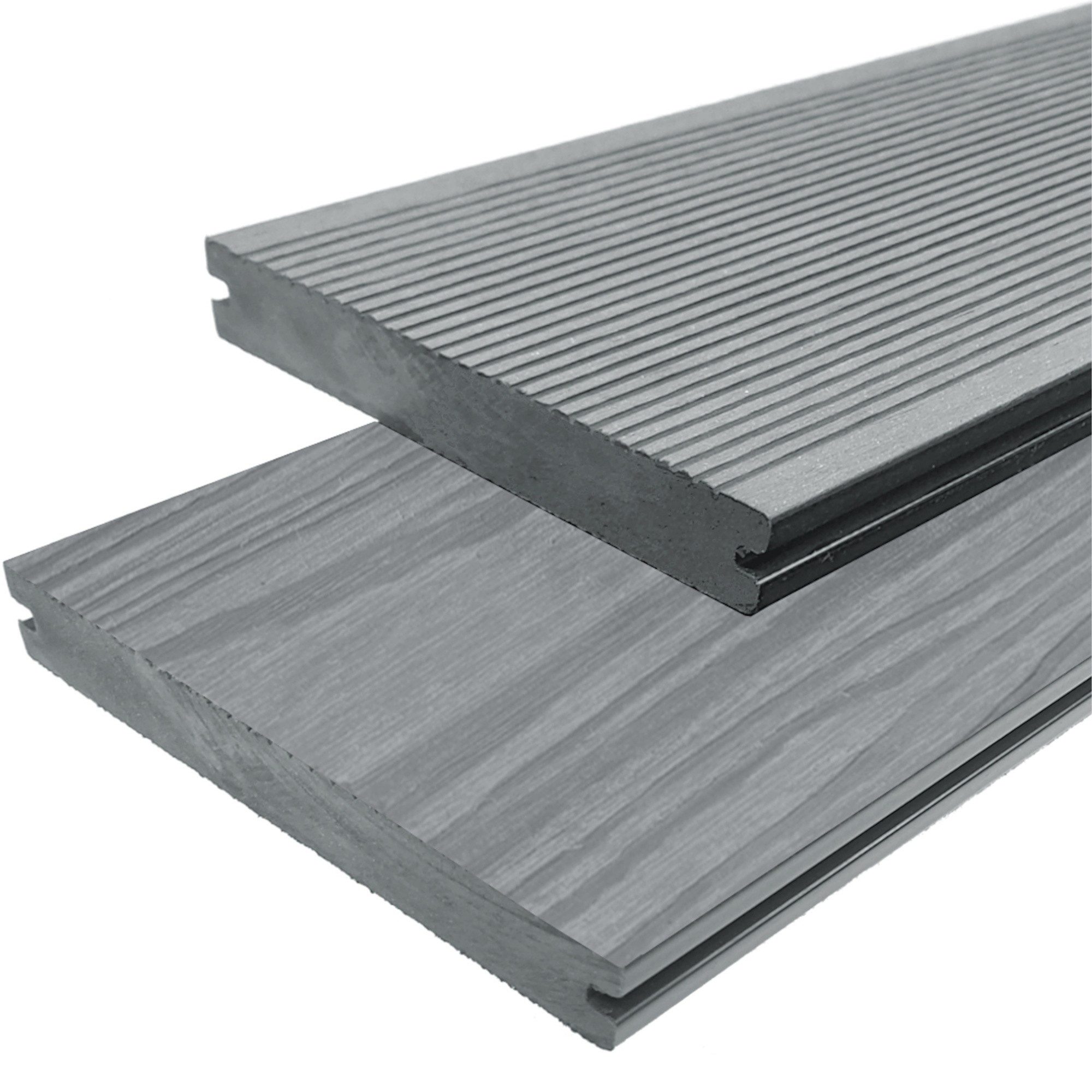 WPC Profi Terrassendielen WPC Terrassendielen Massiv MUSTER 15 cm steingrau, (Massivdiele, Musterstück 15 cm)